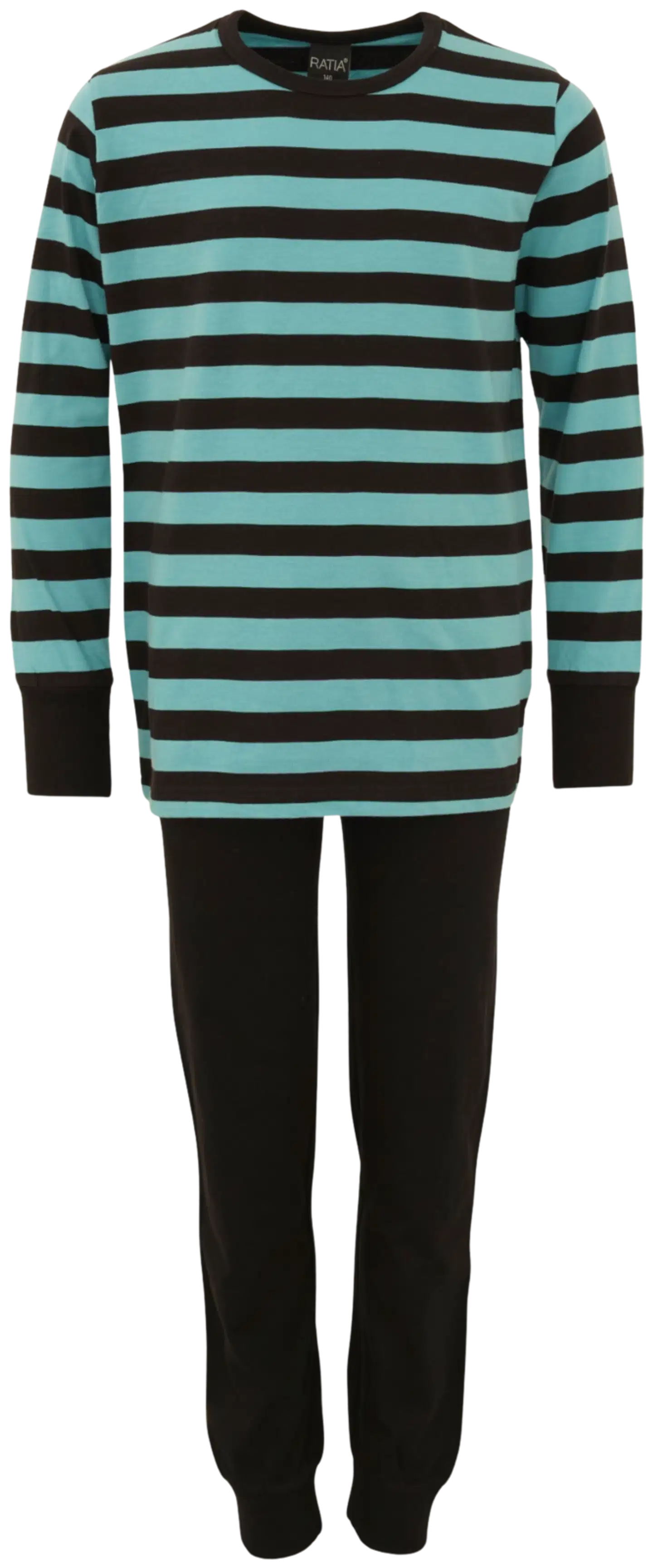 RATIA® lasten pyjama, K325120072 - petrolinsininen/musta - 1