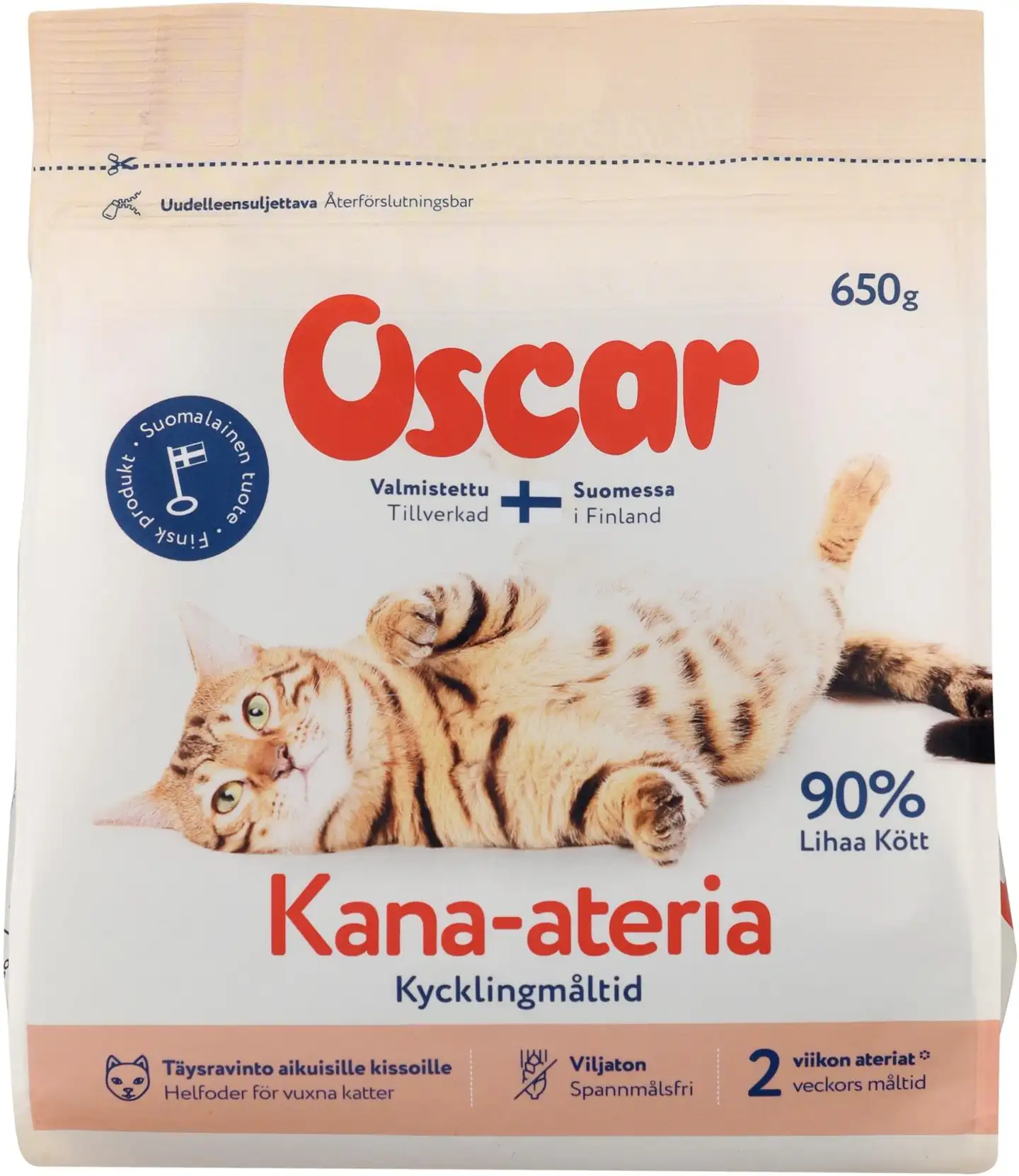 Oscar Kana-ateria kissoille täysravinto 650g