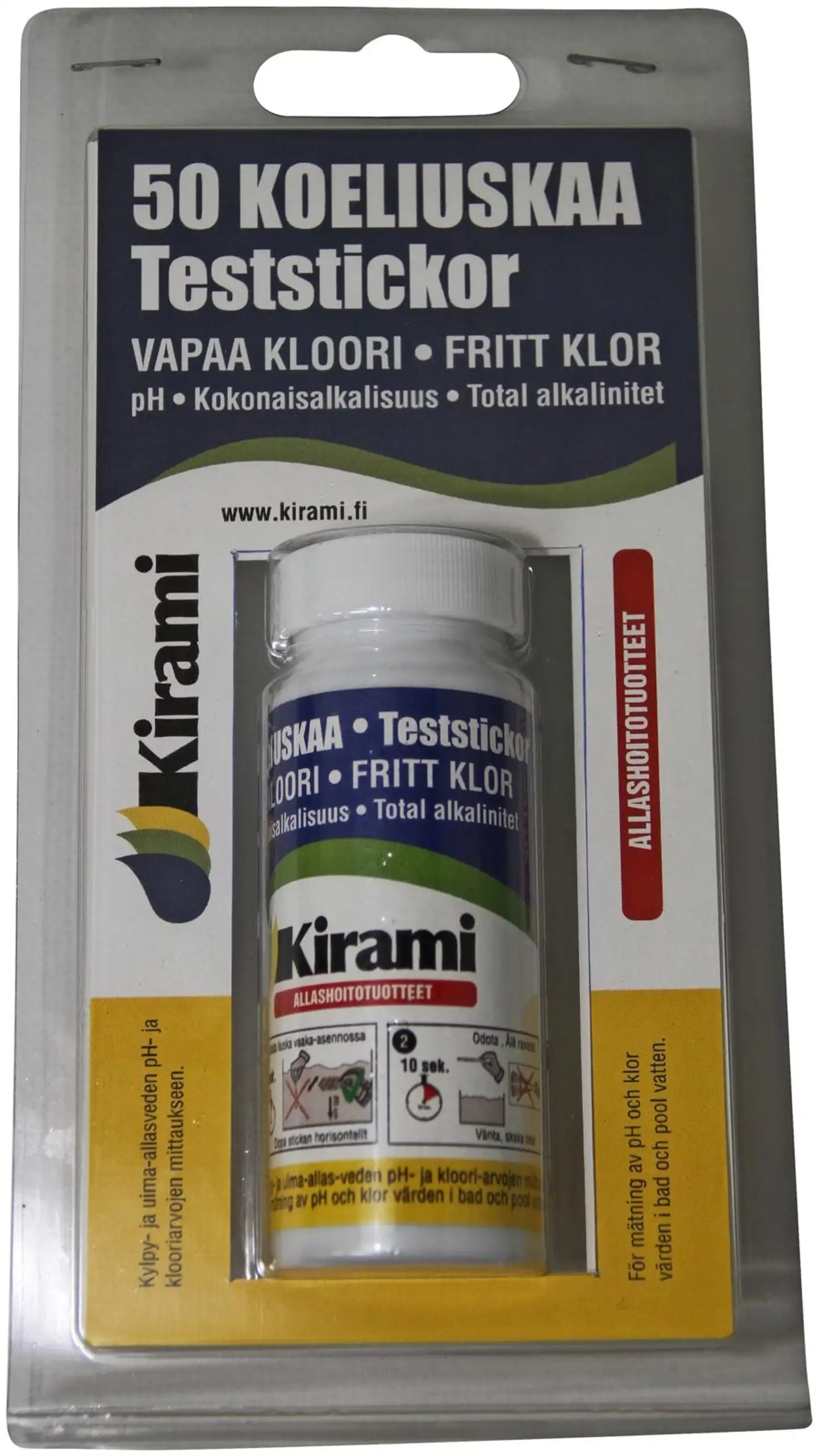 Kirami Kloori ja pH koeliuskat 50kpl