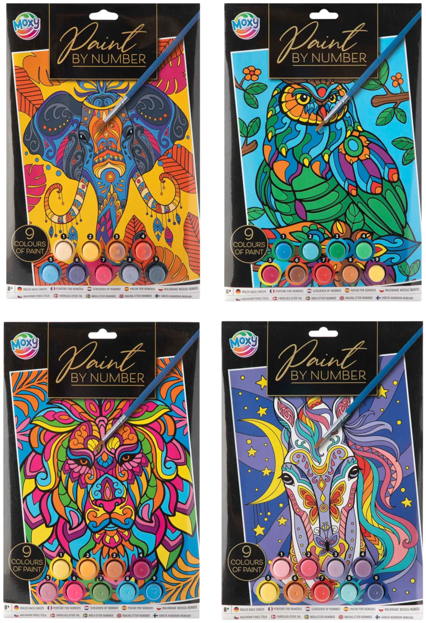 Maalaa numeroiden mukaan teos A4, 4 eril.lajit.