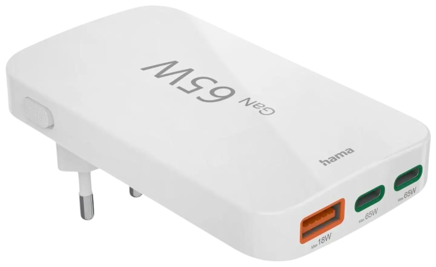 Hama pikalaturi, 2x USB-C, 1x USB-A, GaN, PD, 65W - 2