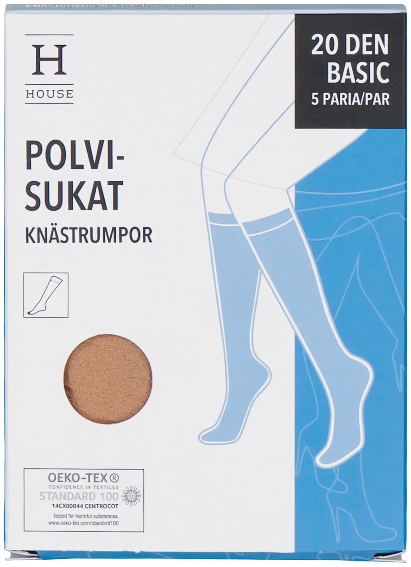 House naisten polvisukat basic 20 den PS20X5HR 5-pack - Sun