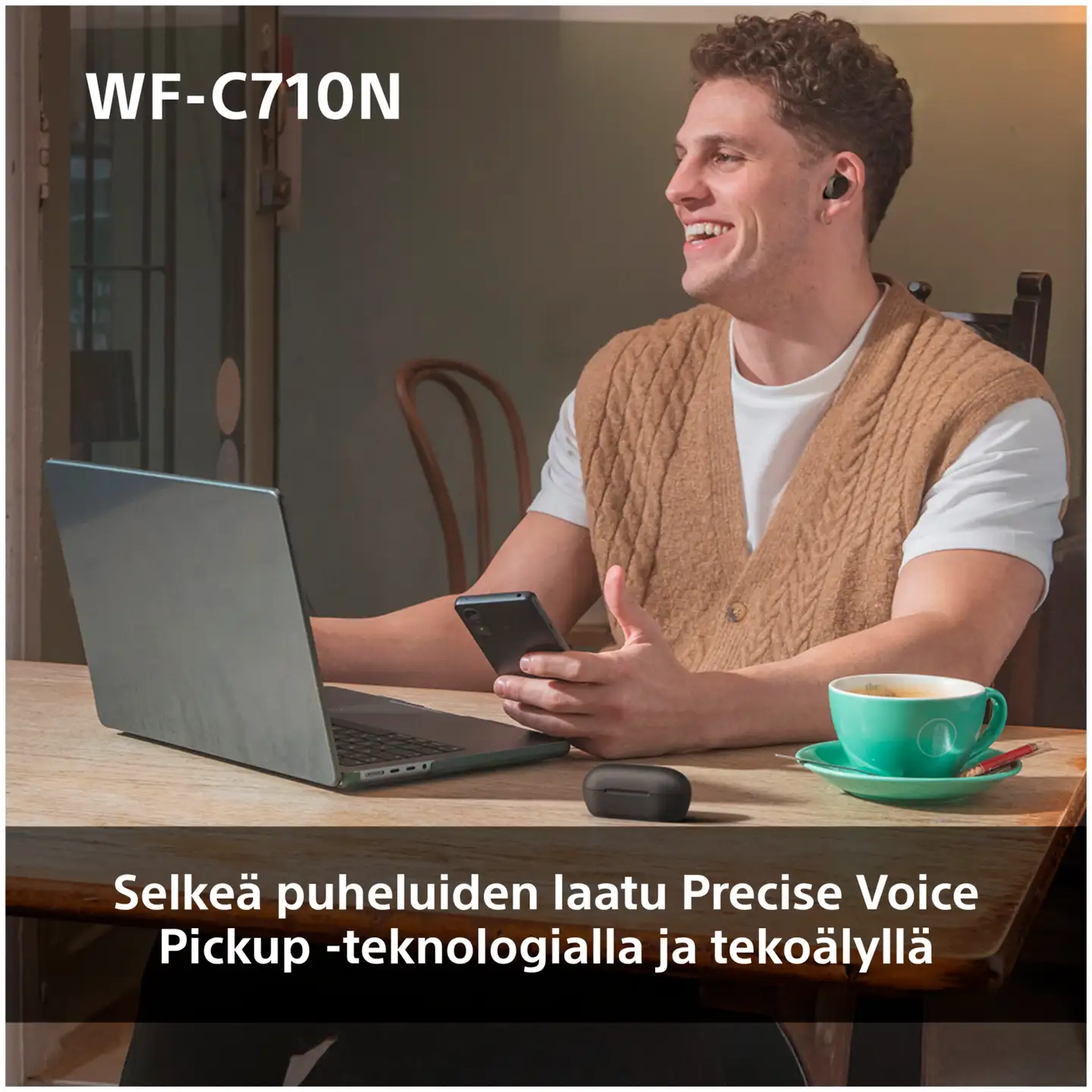 Sony langattomat vastamelunappikuulokkeet WF-C710NW valkoinen - 7