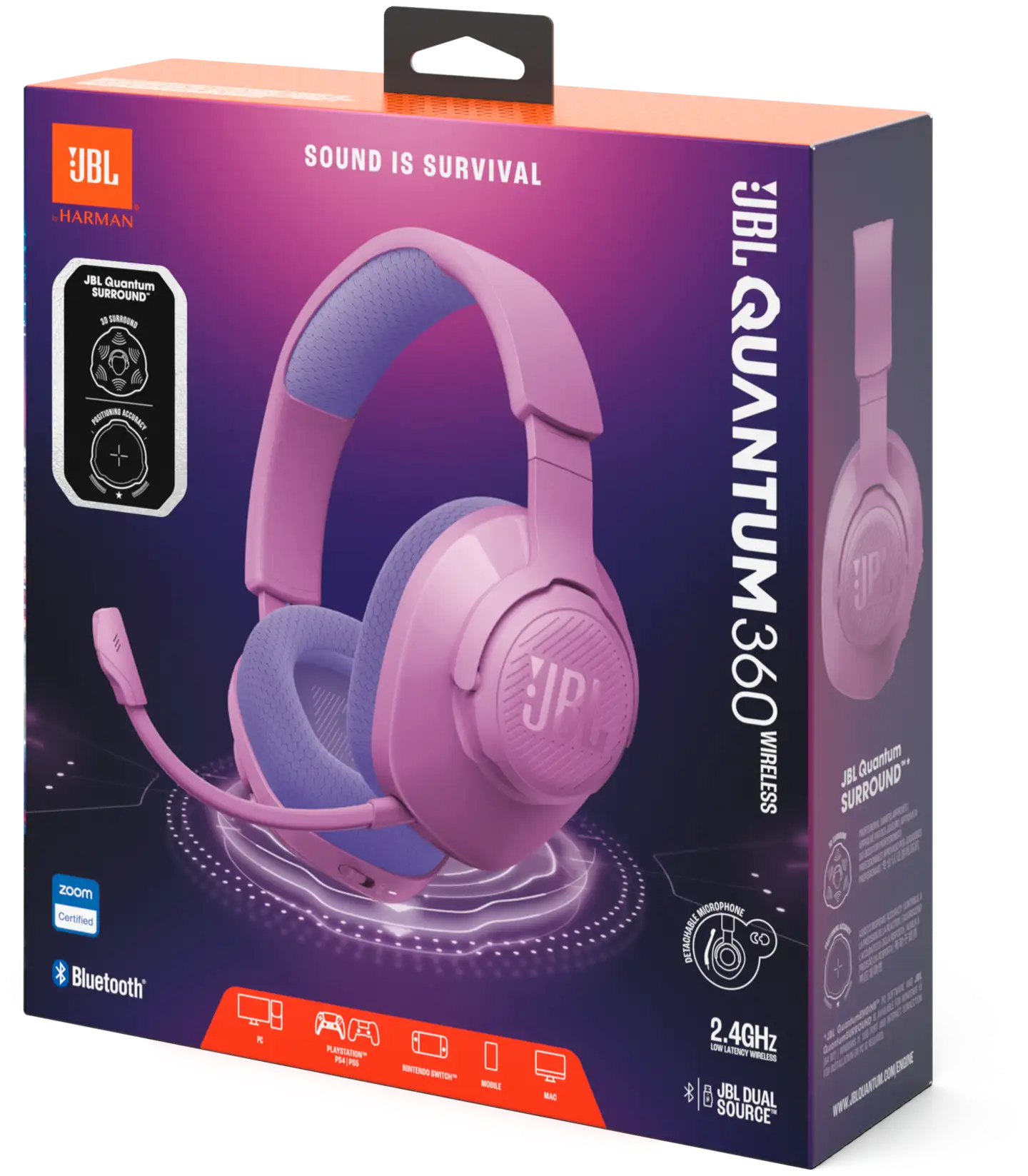 JBL Pelikuulokkeet Quantum 360 violetti - 9