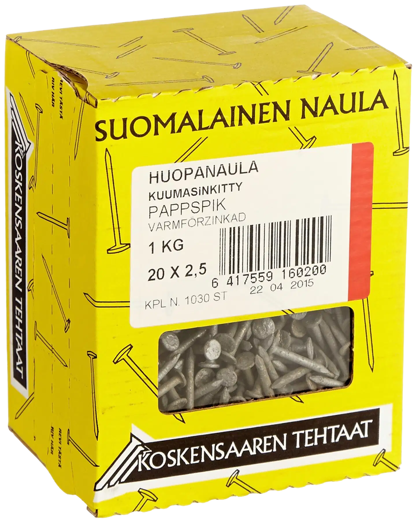 Koskensaaren Tehtaat Huopanaula kuumasink. 1kg 20x2,5mm - 1