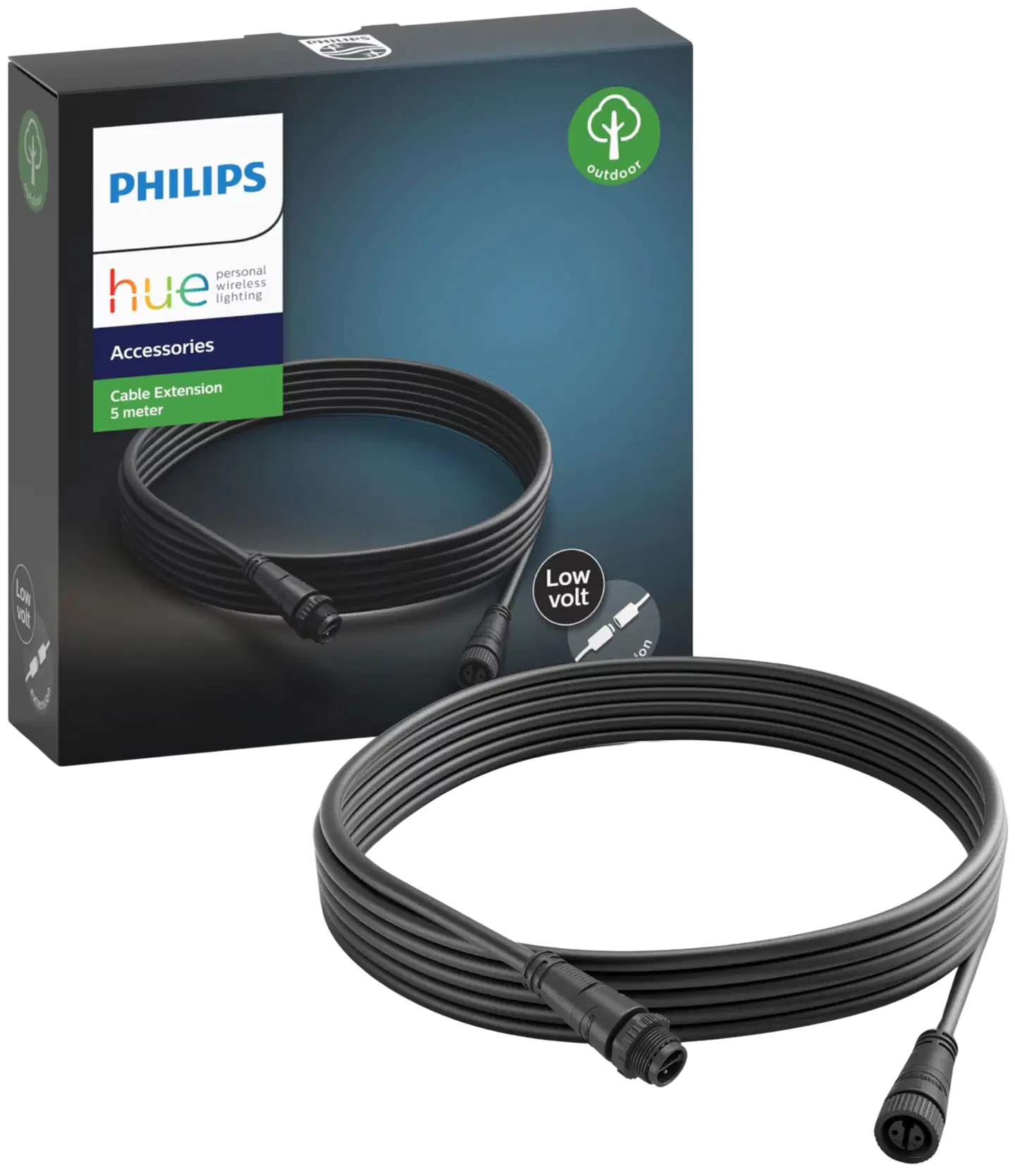 Philips Hue jatkokaapeli ulkokäyttöön 5m musta - 1