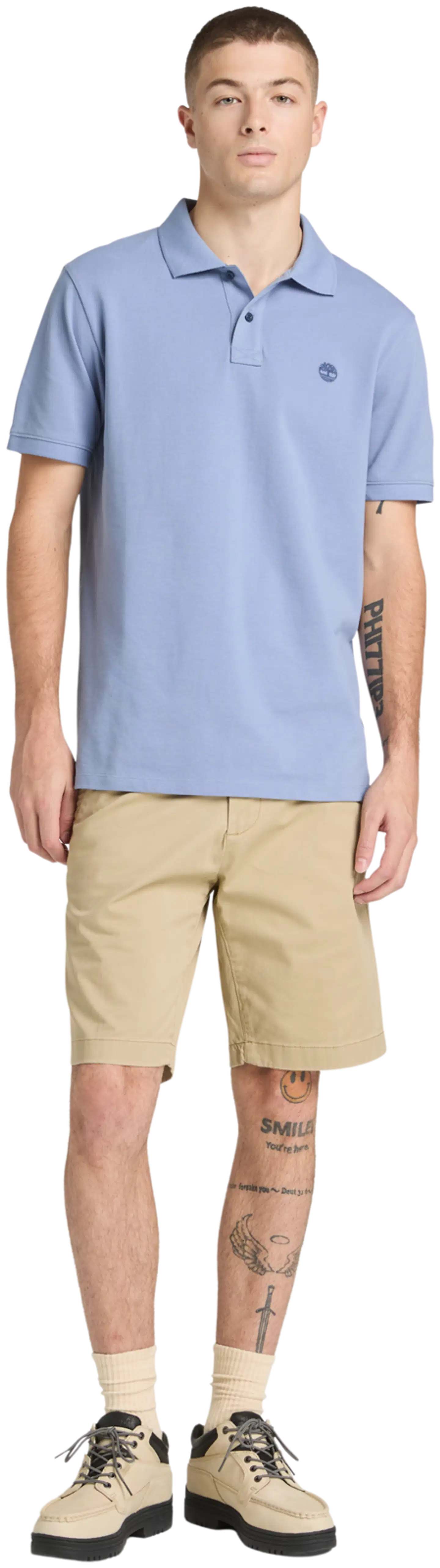 Timberland miesten pikeepaita Chest Logo - Stone Wash - 2