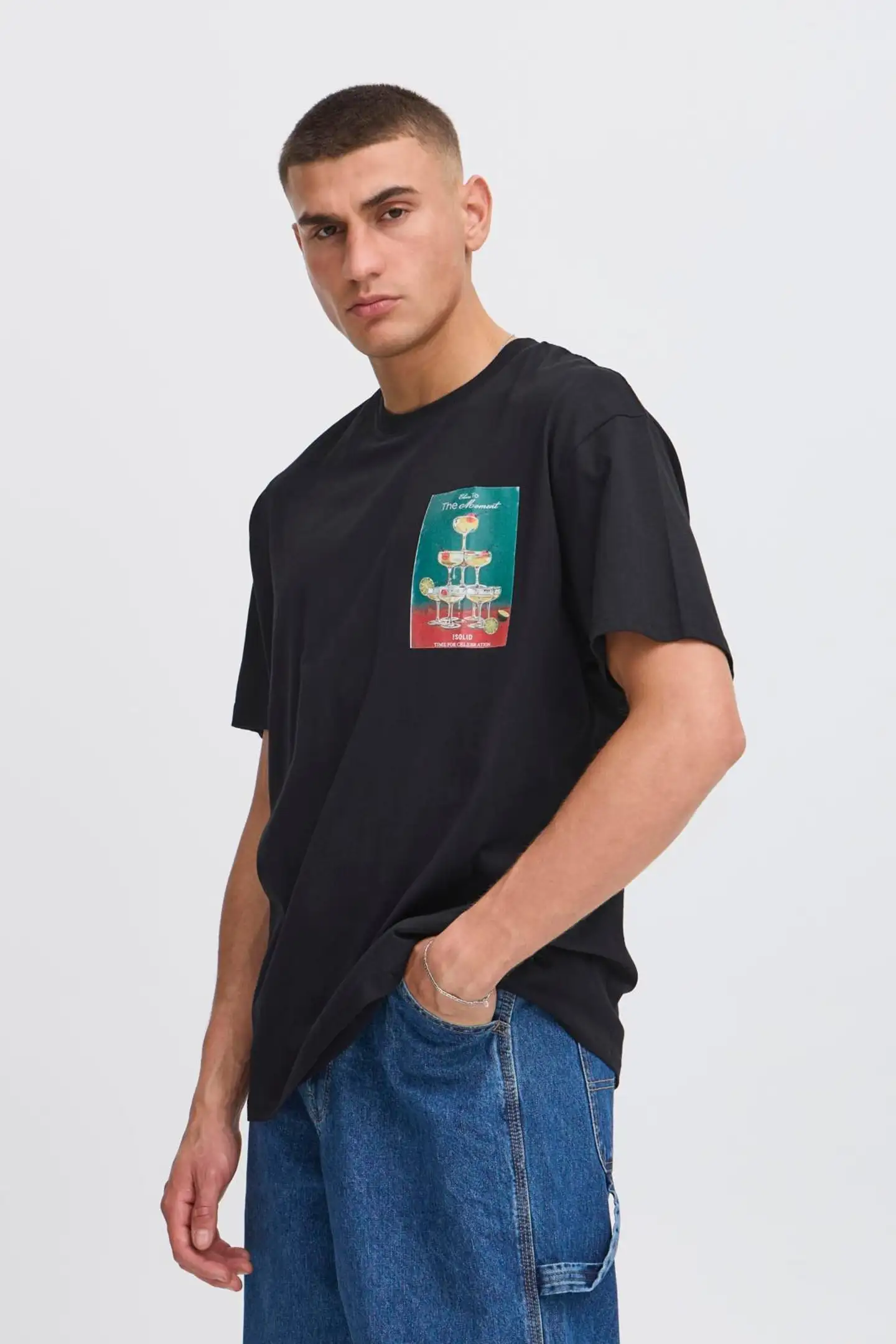 Solid miesten t-paita SDRogelio - True black - 2