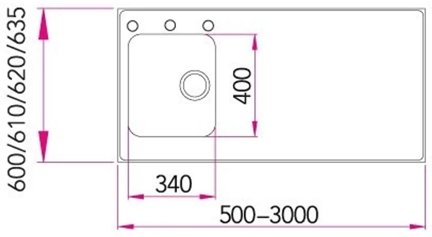 Stala pesupöytä c seitsikko  1000 mm - 2