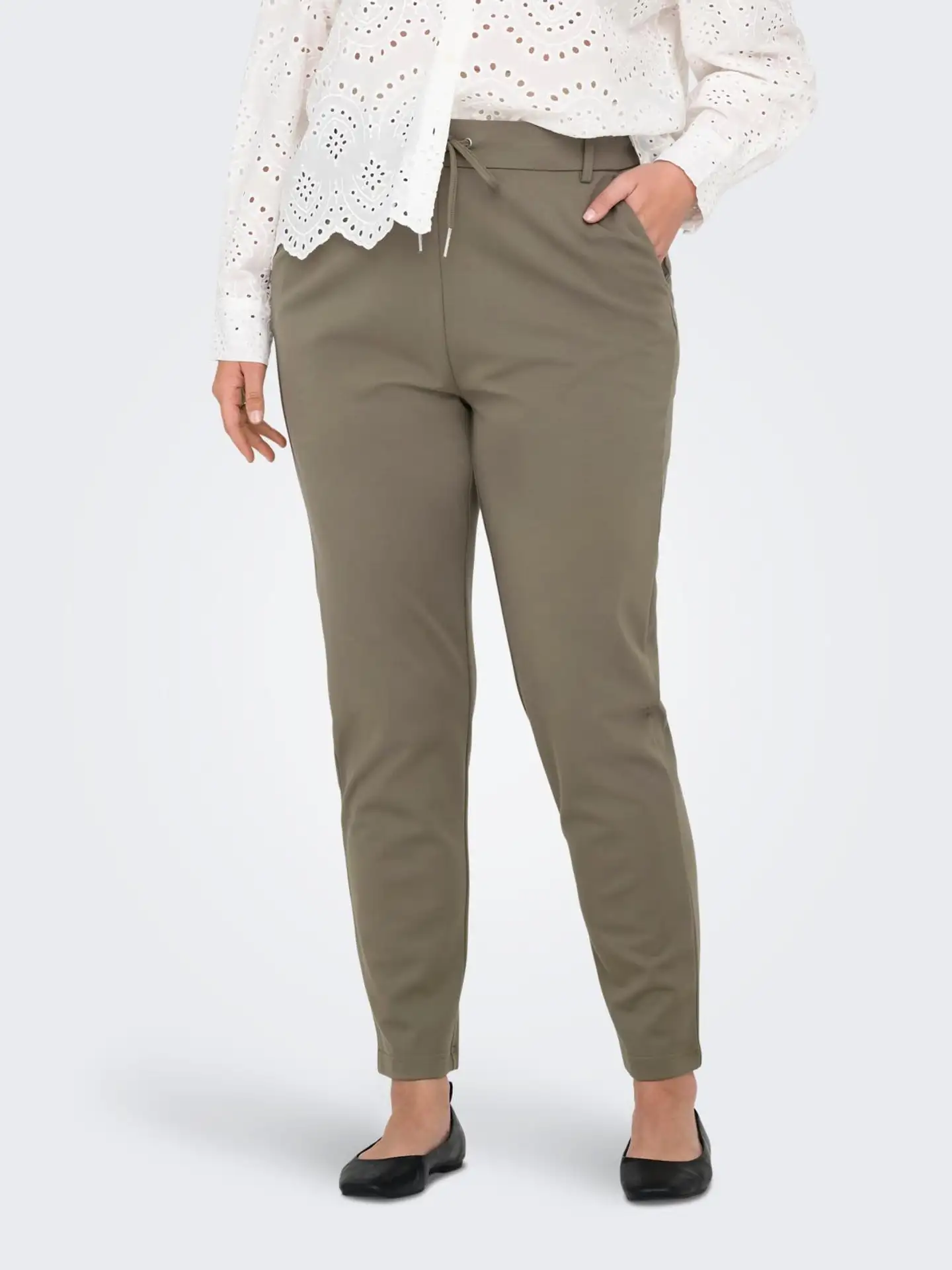 ONLY CARMAKOMA naisten housut Cargoldtrash - Smokey Olive - 3