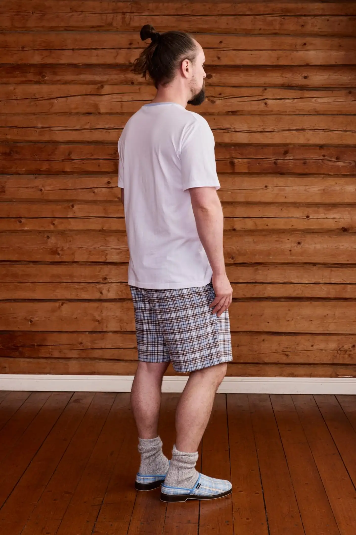 Reino&Aino miesten shortsipyjama Reino - White/blue - 4