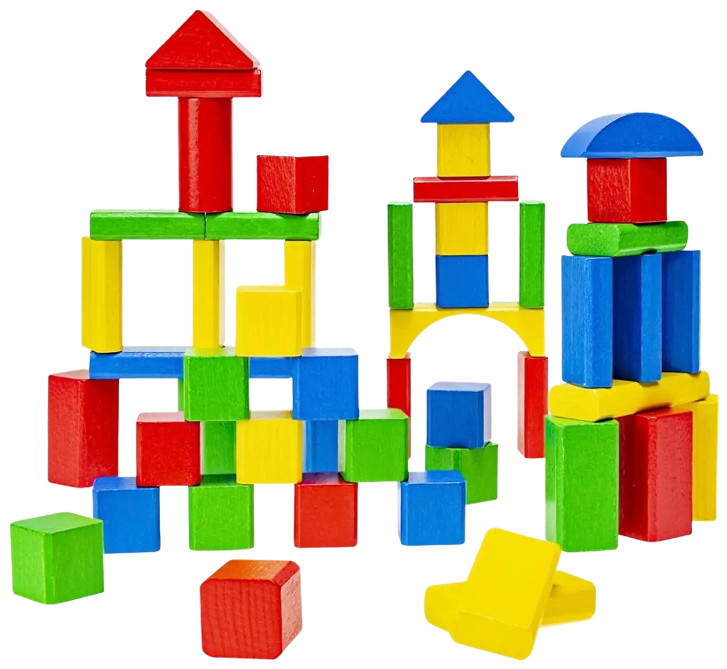 Heros rakennussarja Blocks Värikkäät puiset palikat 50 osaa - 2