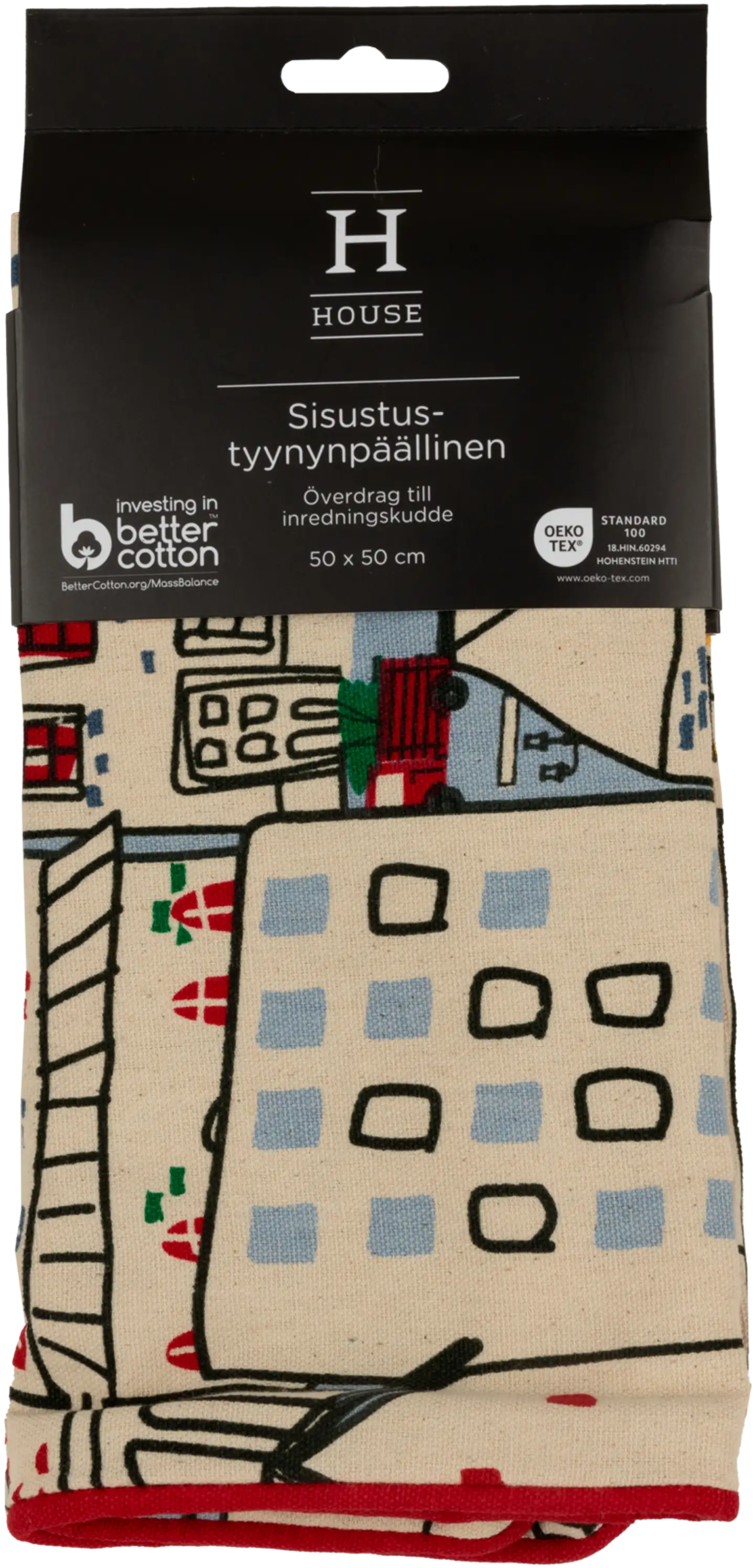 House sisustustyynynpäällinen Winter town 50 x 50 cm - 2