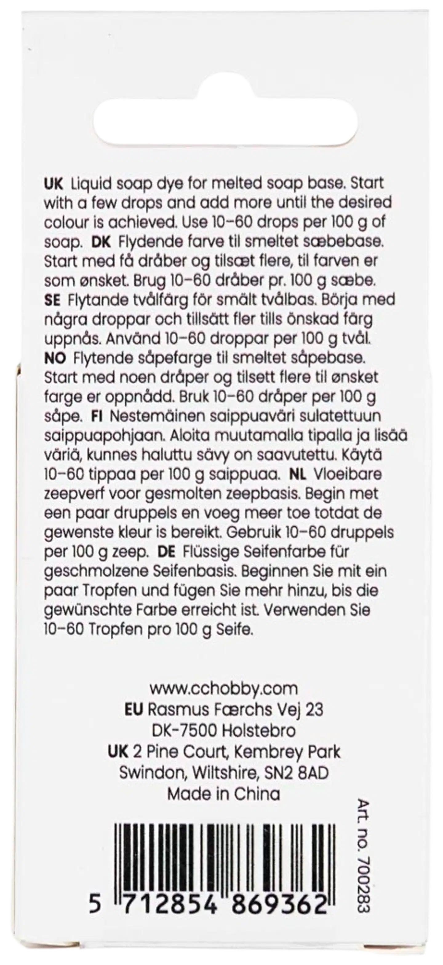 Creativ Company saippuaväri, punainen, koralli, 10 ml - 3