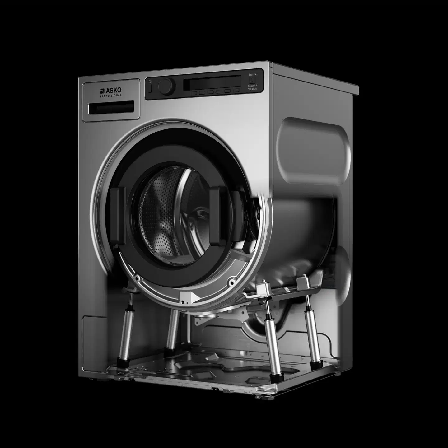 ASKO Professional edestä täytettävä pyykinpesukone WMC6742P.T, 7kg, titaani - 6