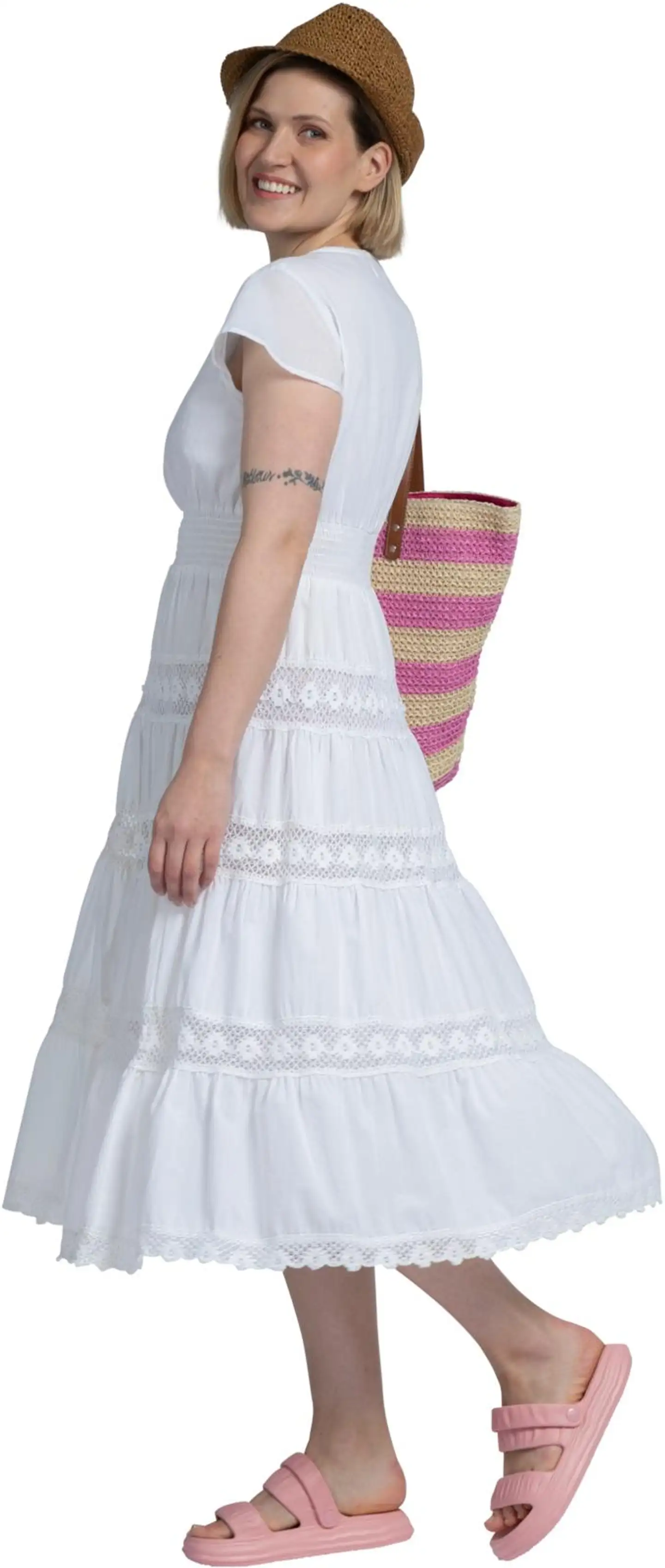 Margaux Riviera naisten midimekko MR-360 - WHITE - 9