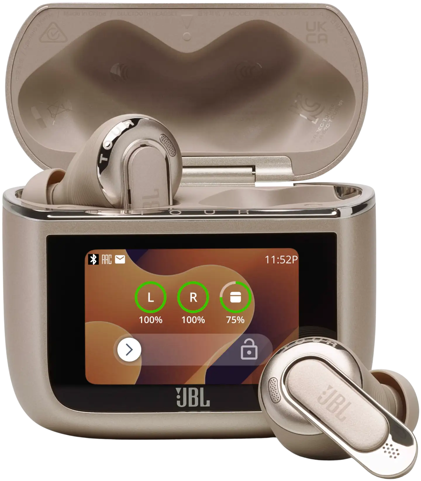 JBL Bluetooth vastamelunappikuulokkeet Tour Pro 3 beige - 1