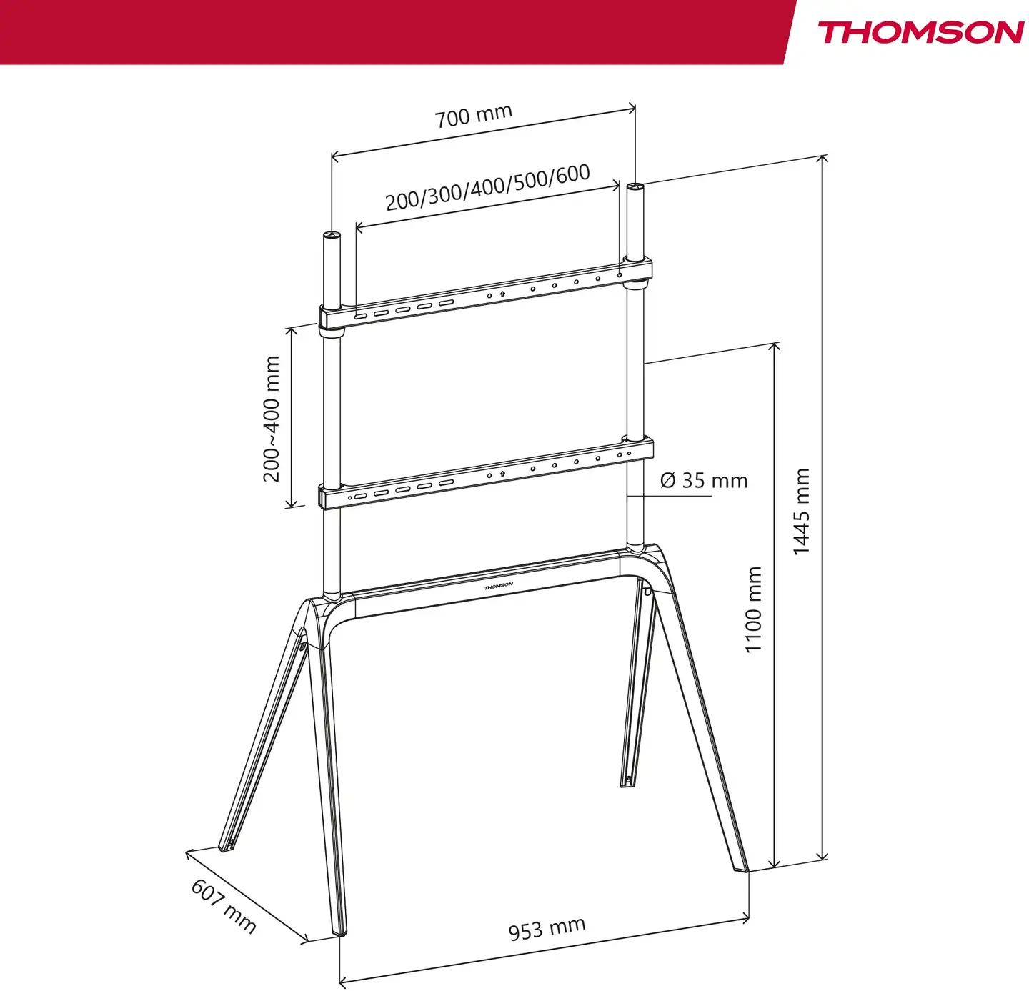 Thomson TV lattiajalusta S604 valkoinen - 6