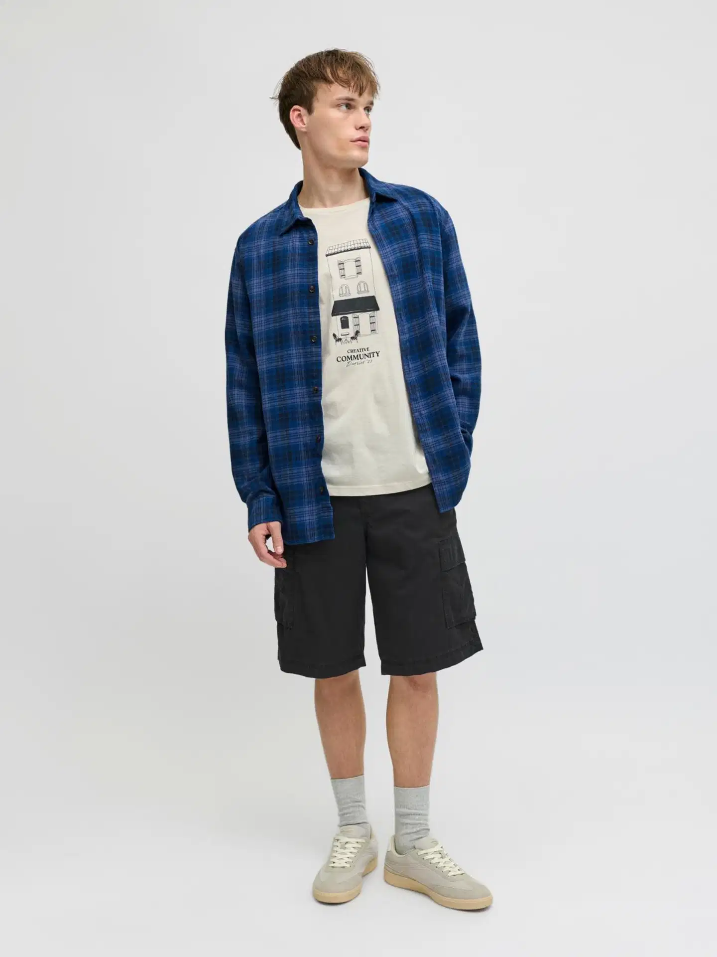 JJ REBEL miesten cargo shortsit Jrebcory - BLACK - 3