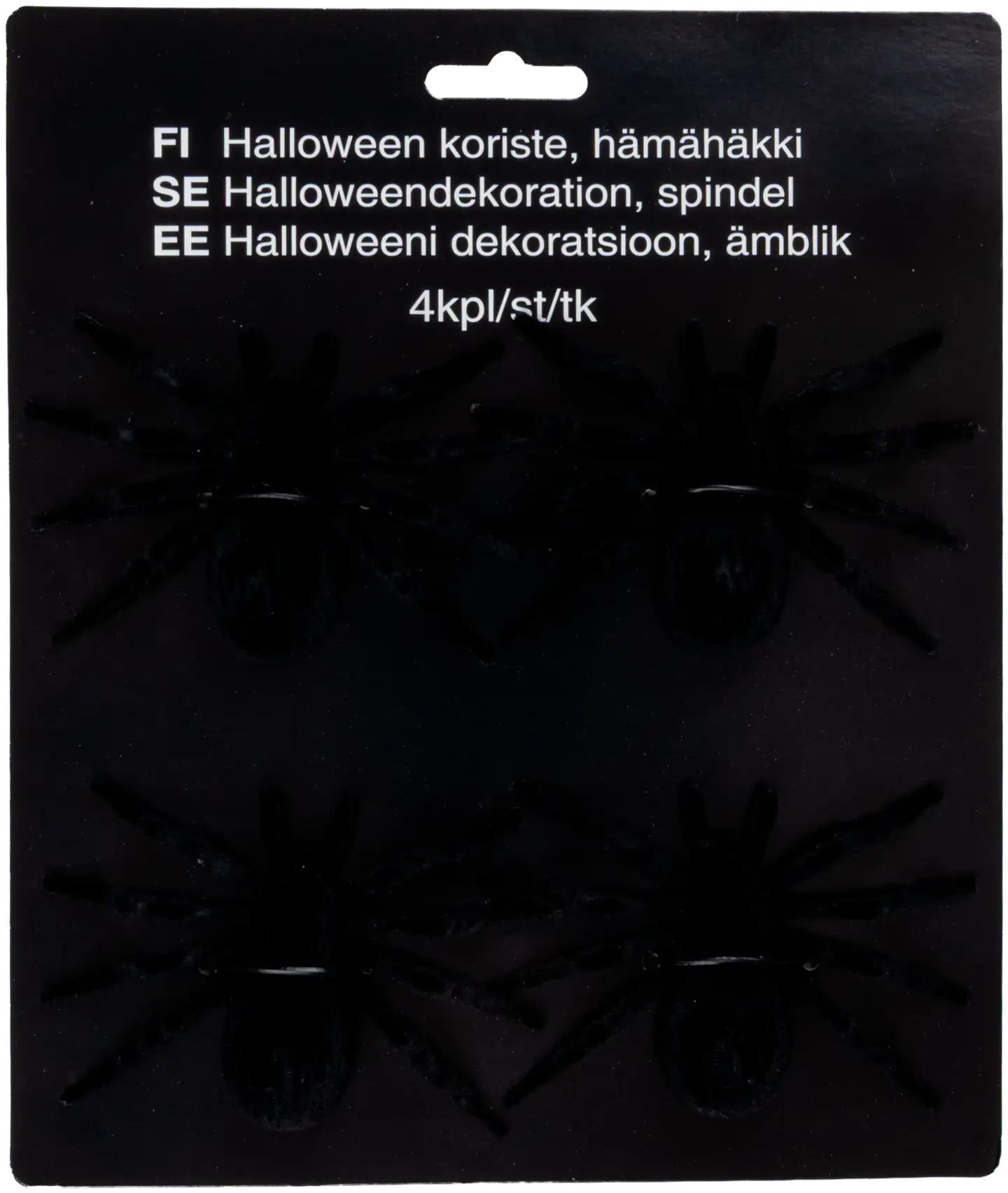 Halloween-koriste Hämähäkki 11 cm 4 kpl musta - 2