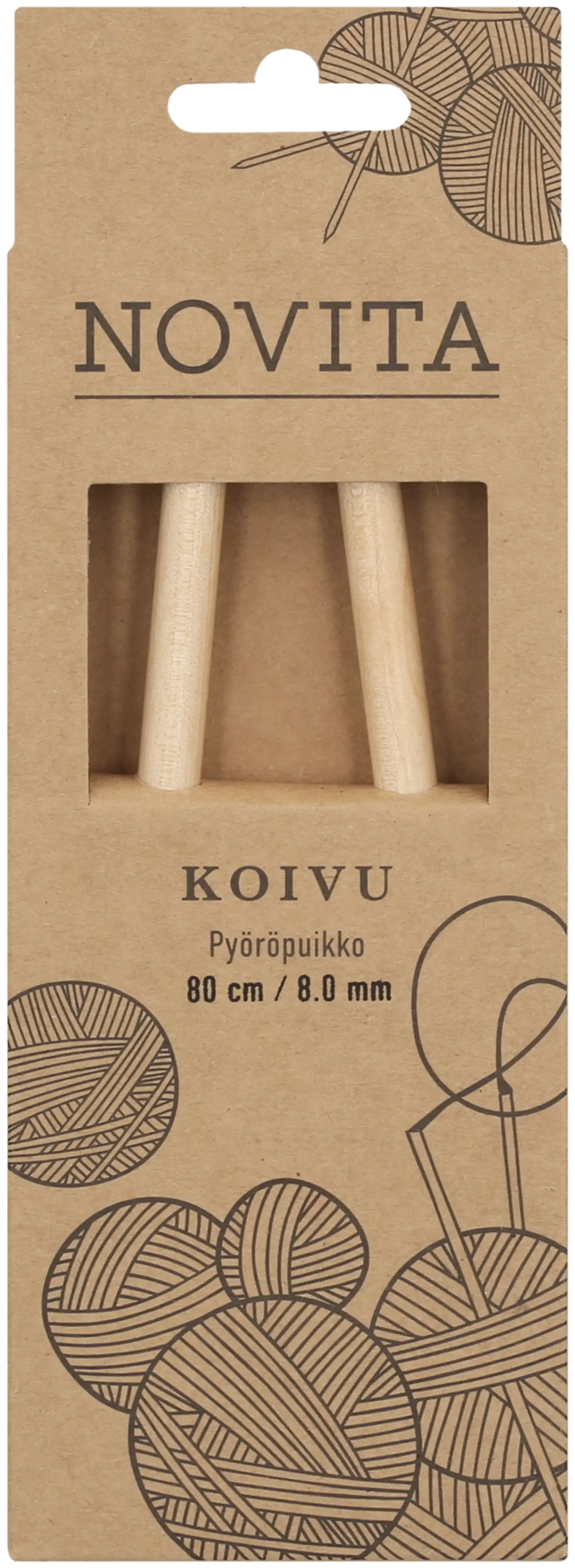 Novita Pyöröpuikko koivu 80cm - 8mm - 1