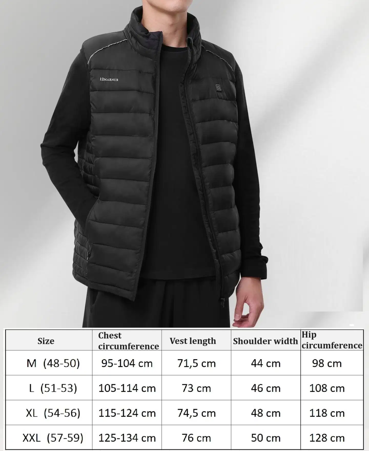 Thermrup kauko-infrapunalämmitteinen liivi litiumioniakulla, 4 lämmitysaluetta (XL) - 2