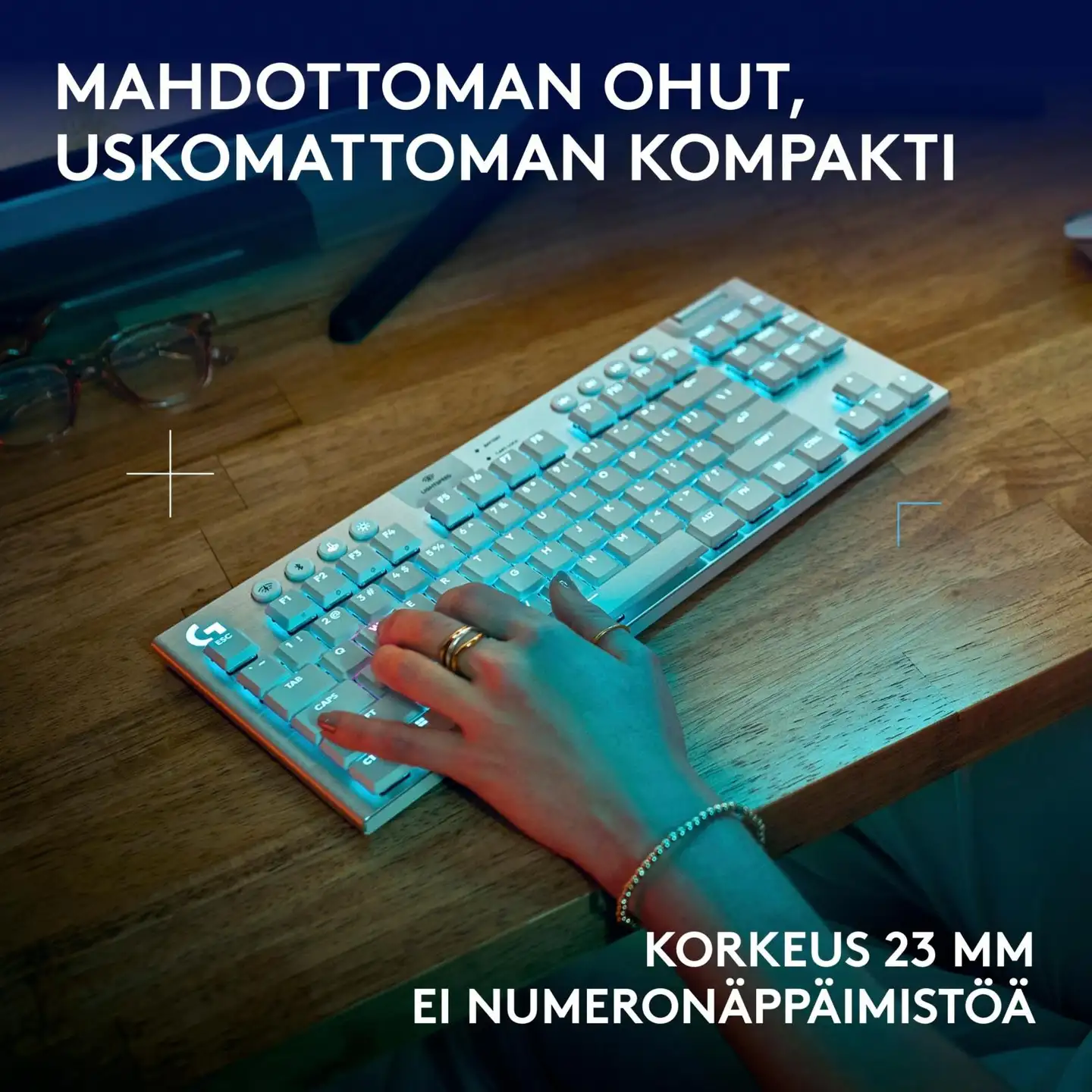 Logitech g915 x lightspeed tkl langaton pelinäppäimistö tactile valkoinen - 8