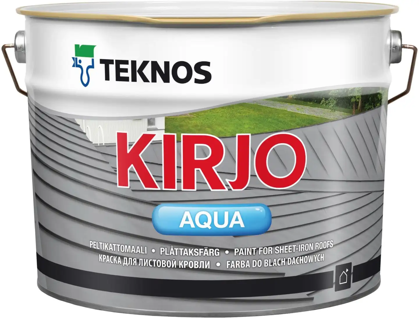 Teknos peltikattomaali Kirjo Aqua 10 l T2515 musta himmeä