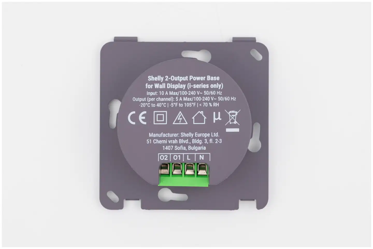 Shelly 2-Output Power Base for Wall Display - 2-kanavainen relepohja Wall Displaylle - 4