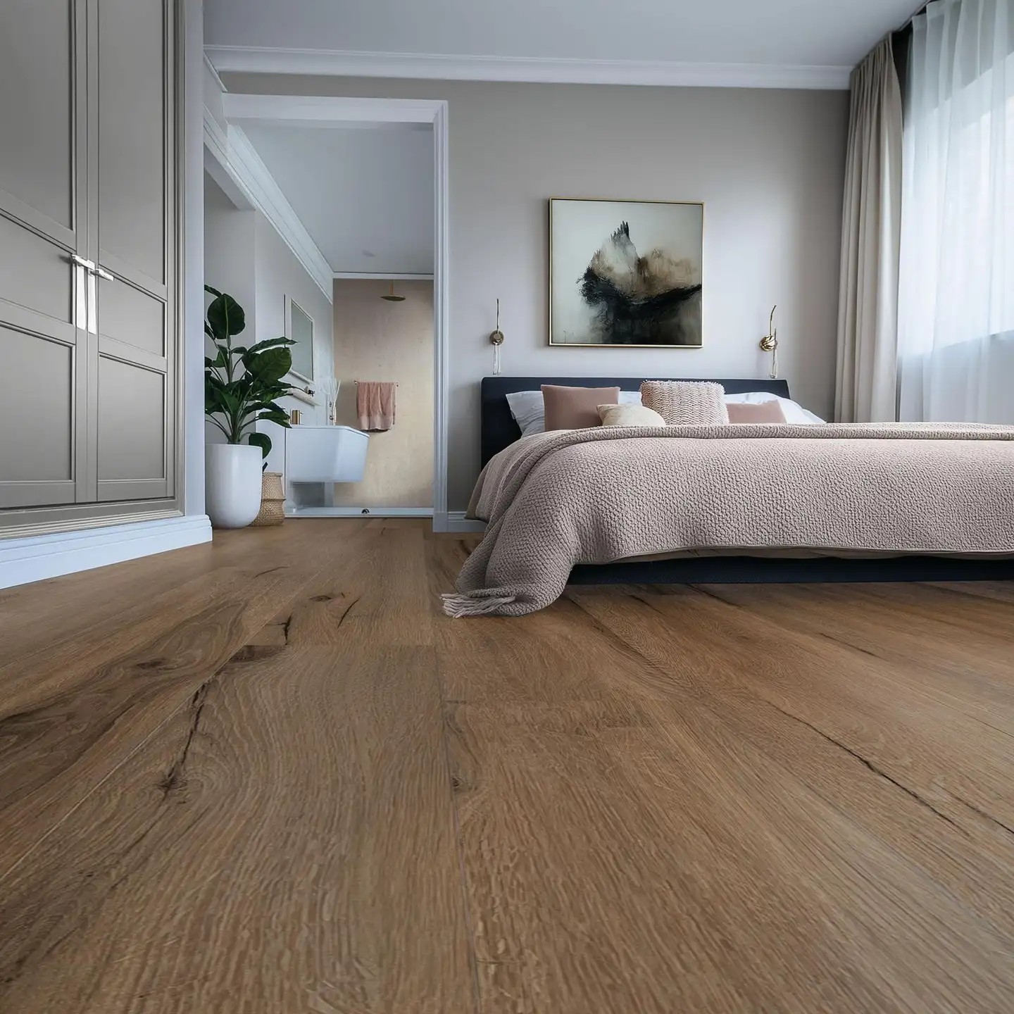 Gerflor vinyylilankku Creation 55 Clic Acoustic Cedar Dark Brown 19dB KL33 - 2