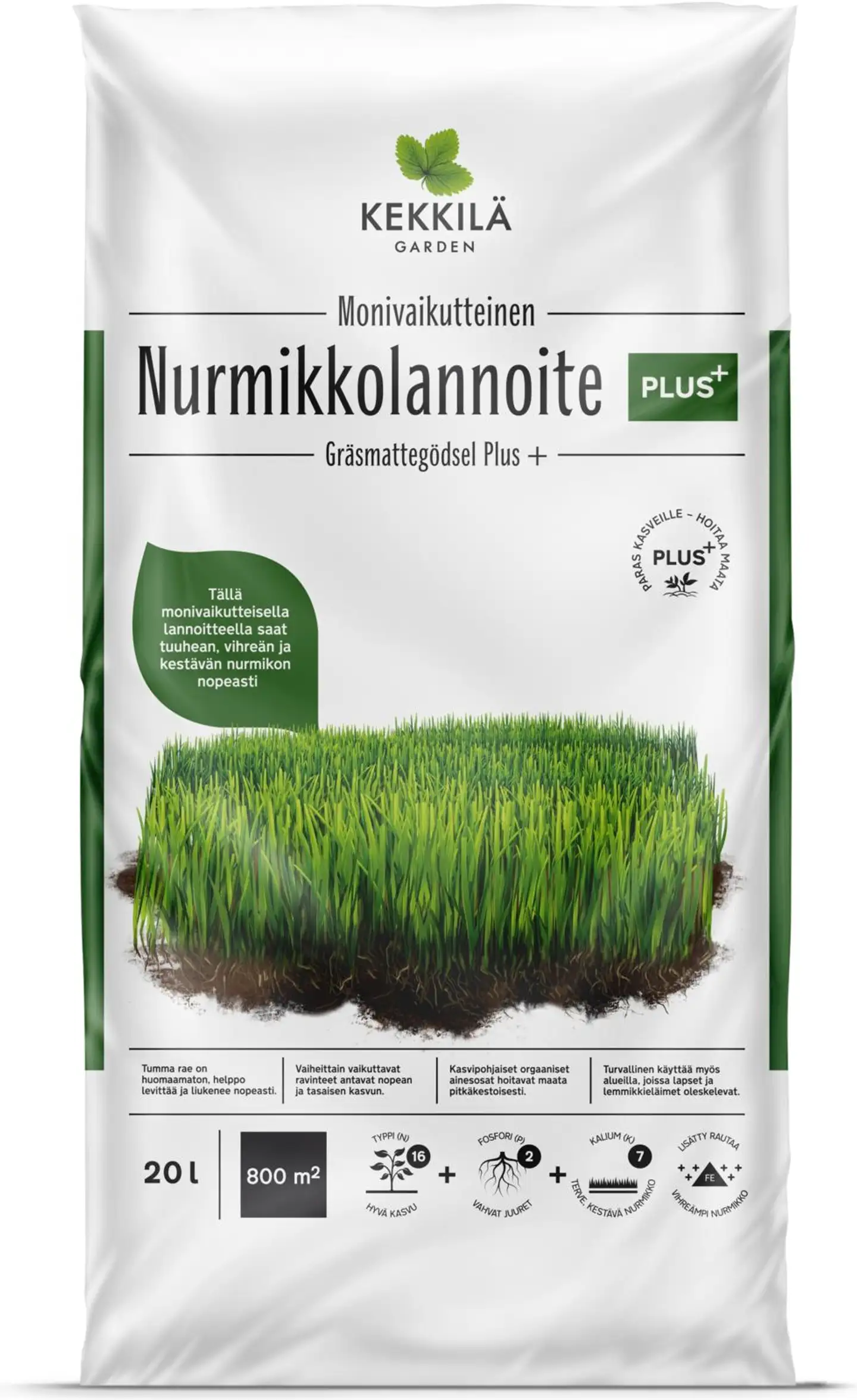 Kekkilä Nurmikkolannoite PLUS 20 l