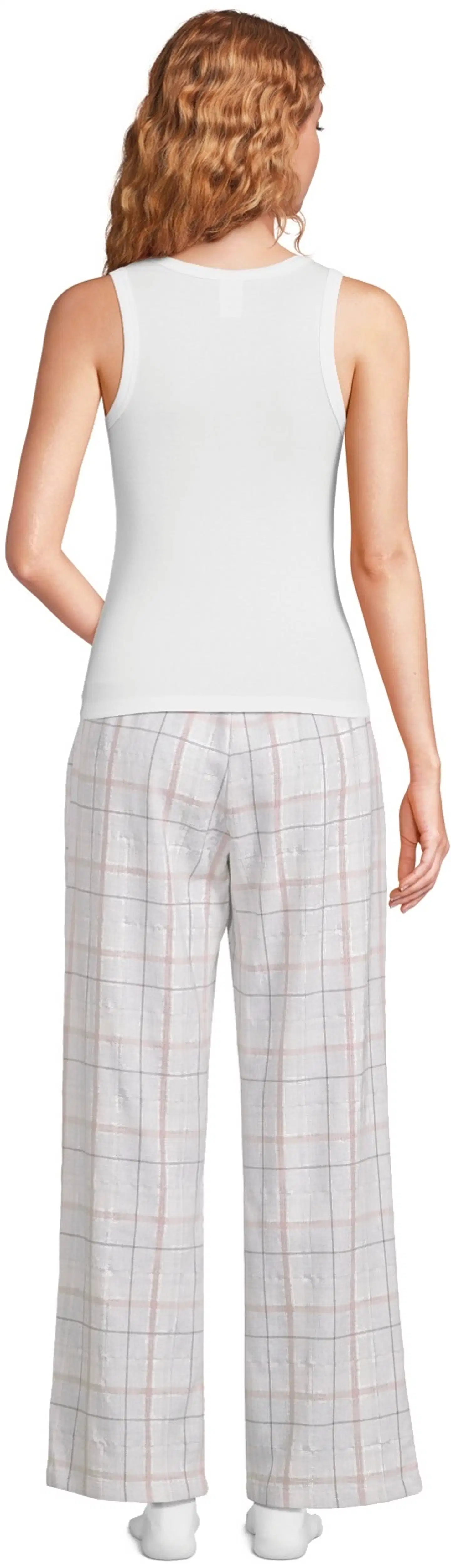 Actuelle naisten flanelliyöhousut 212A382609 - Beige check - 3