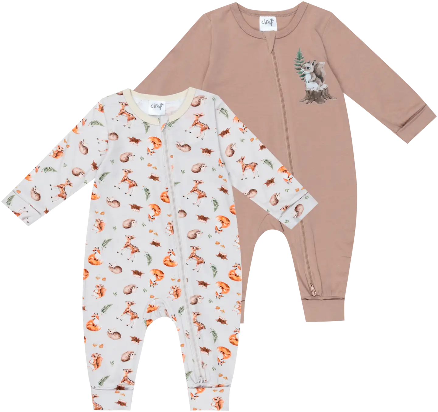 Ciraf vauvojen pyjama 250B252932 2-pack - beige squirrel aop - 1