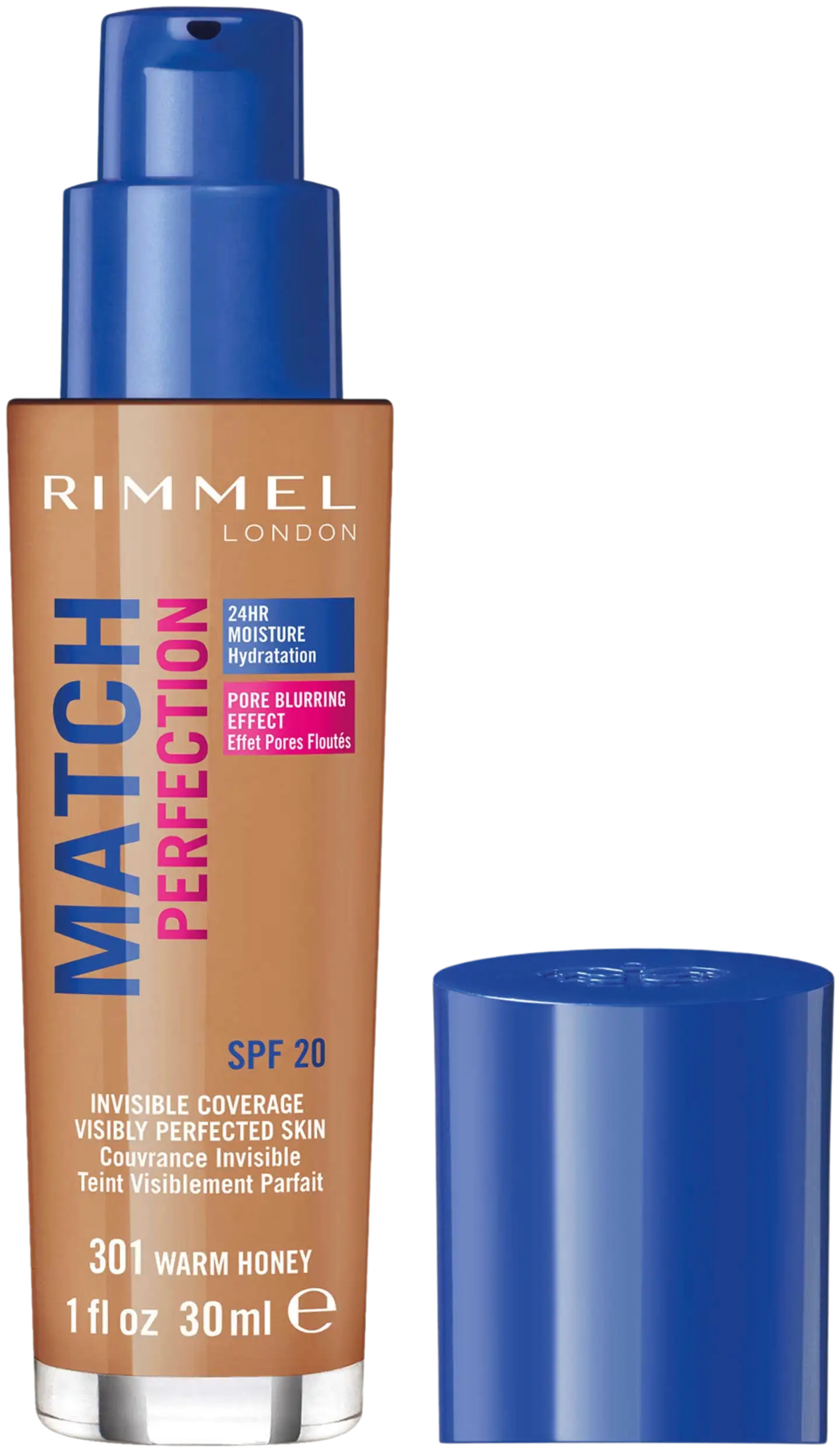 Rimmel 30ml Match Perfection SPF 20 301 Warm Honey meikkivoide - 2