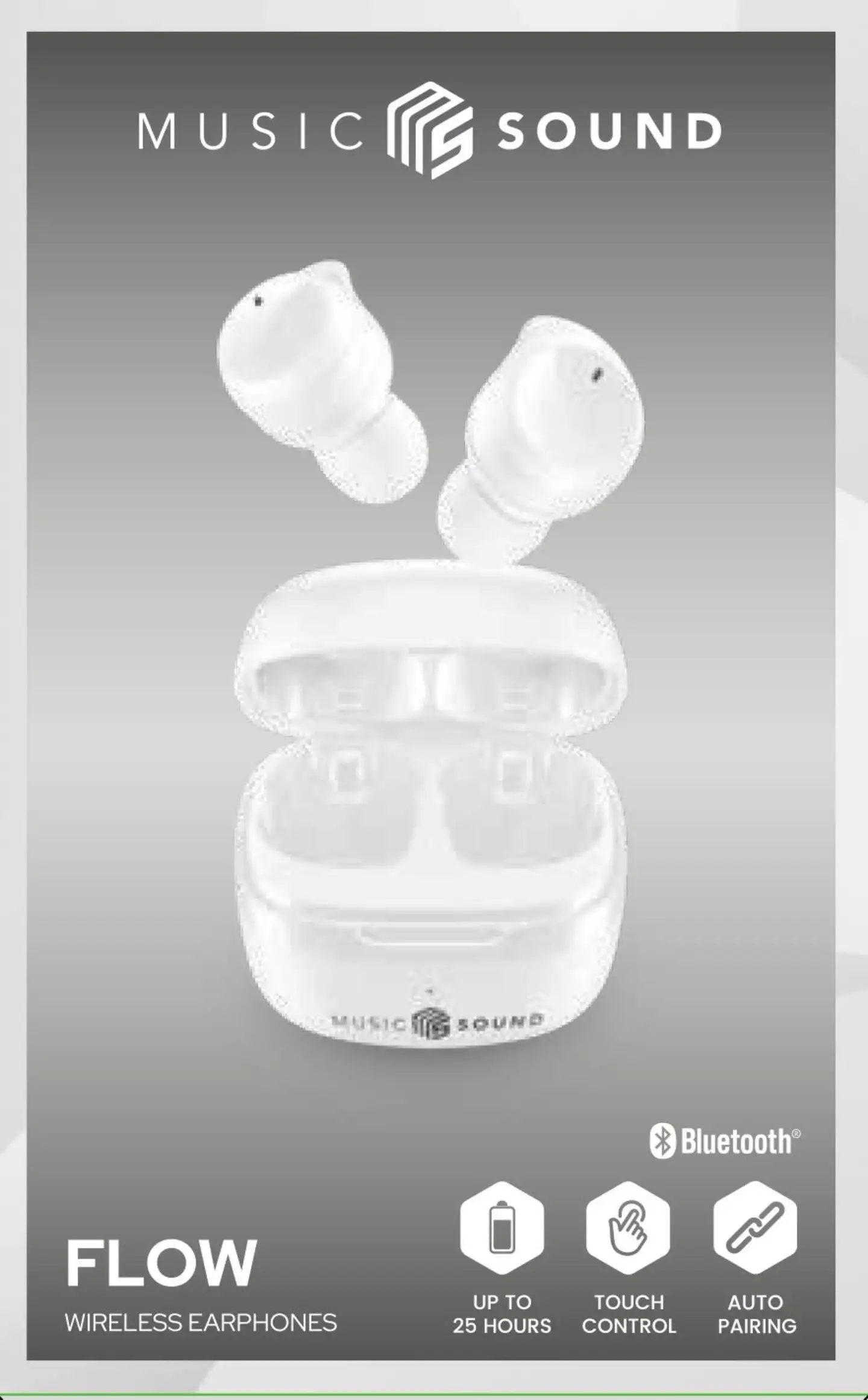 MusicSound Bluetooth nappikuulokkeet Flow valkoinen - 4
