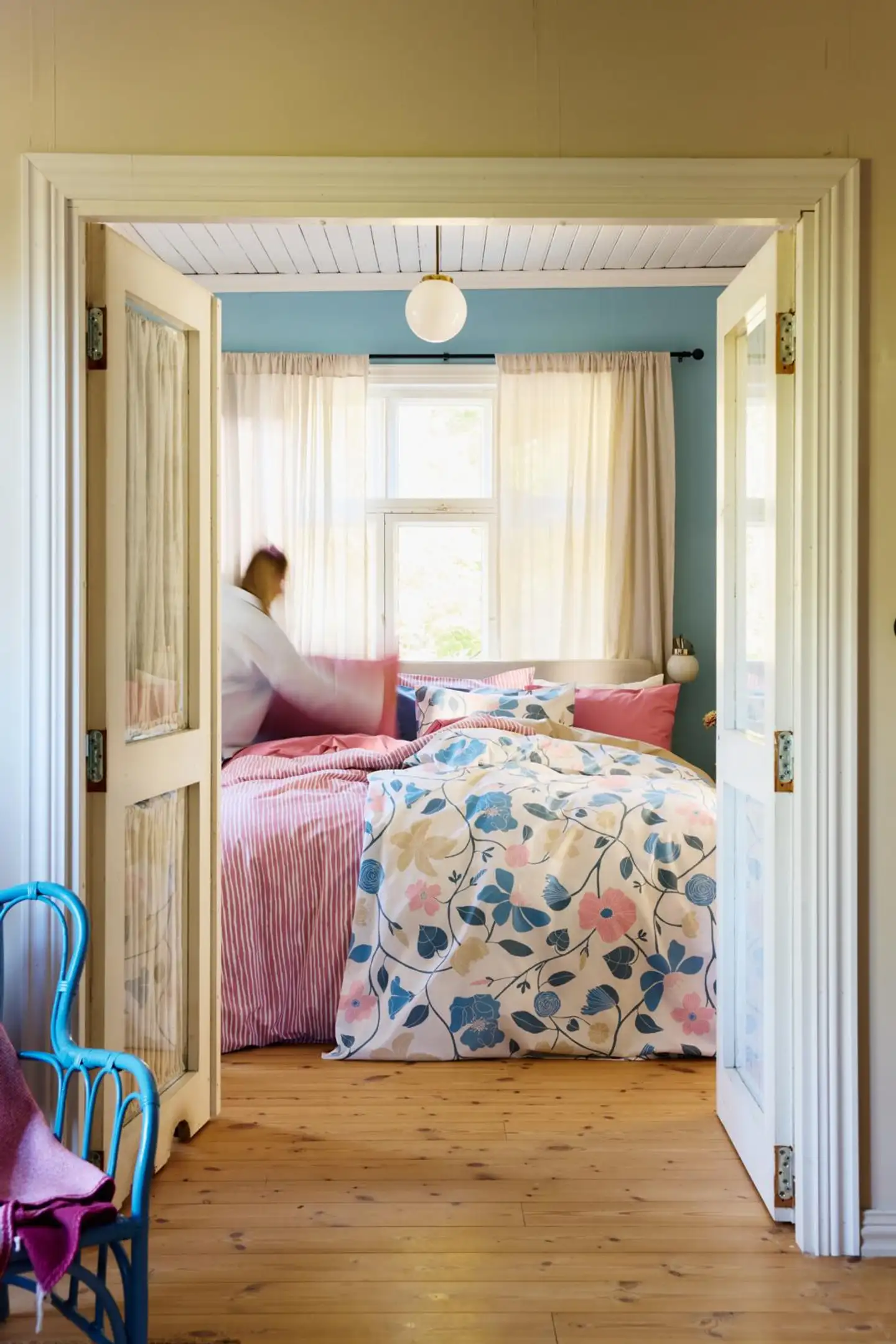 Finlayson pussilakansetti Unelma 150X210+50X60 sini/valk/v.punainen - 4