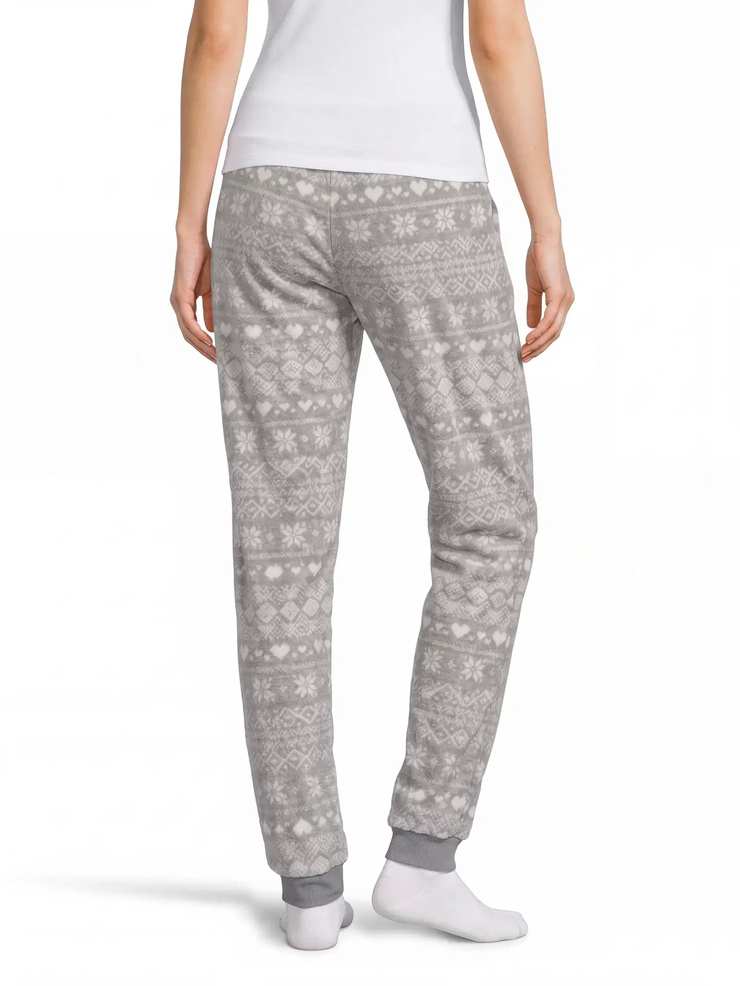 Actuelle naisten fleecehousut 212A382634 - Grey AOP - 3