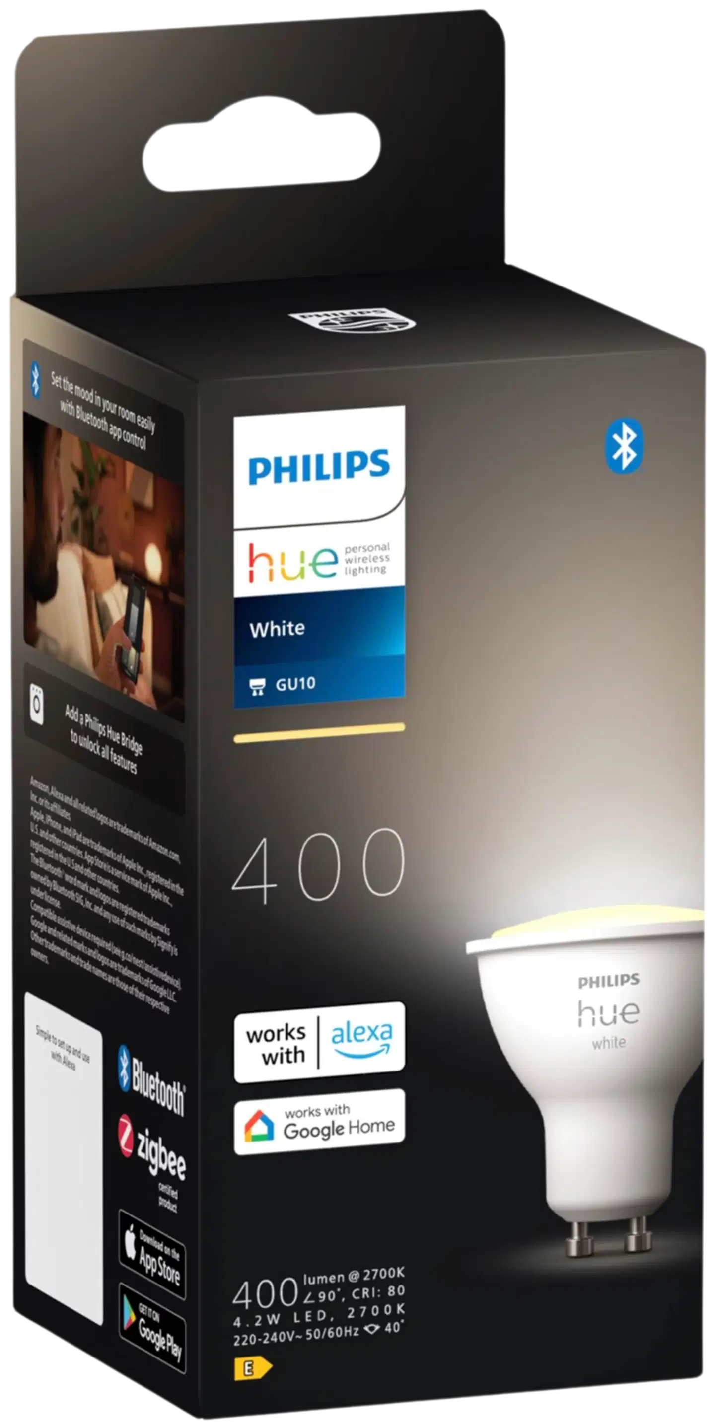 Philips Hue GU10 kohdelamppu 4.2W 2700K 400LM valkoinen - 2