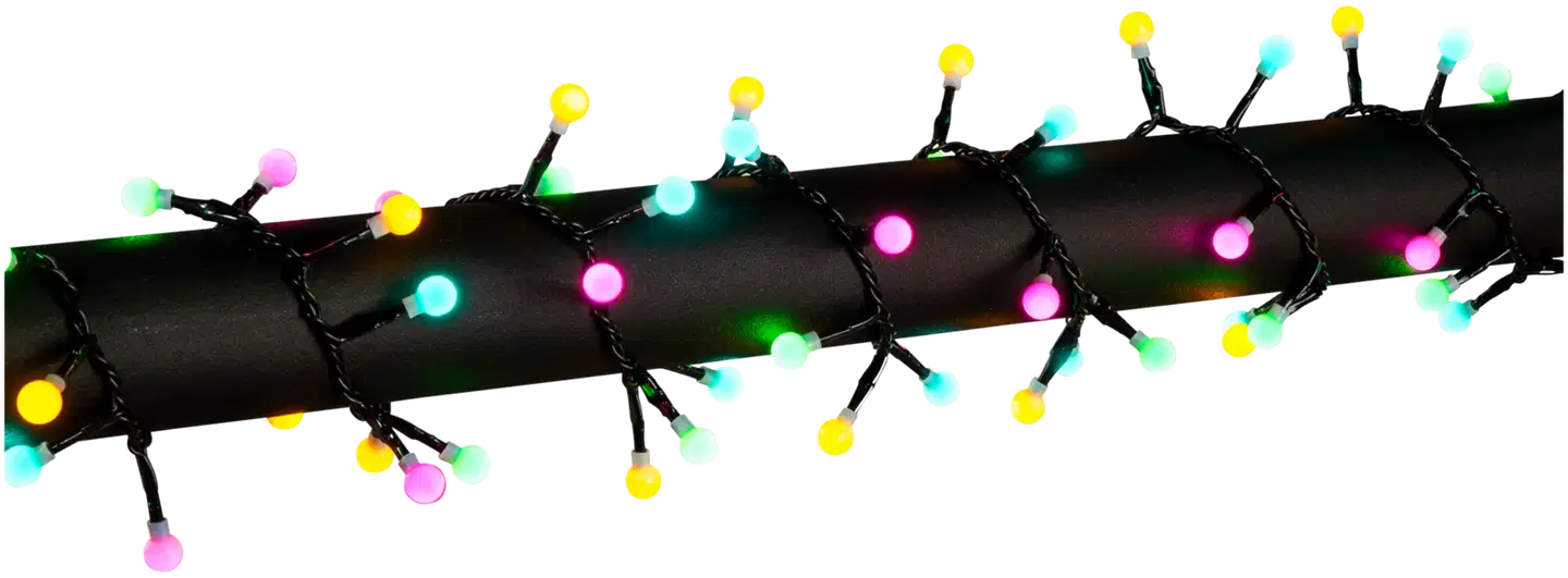 Konstsmide Valosarja 3677-505, Cluster 200 Candy color LED Cherry, Musta johto, IP44 - 1