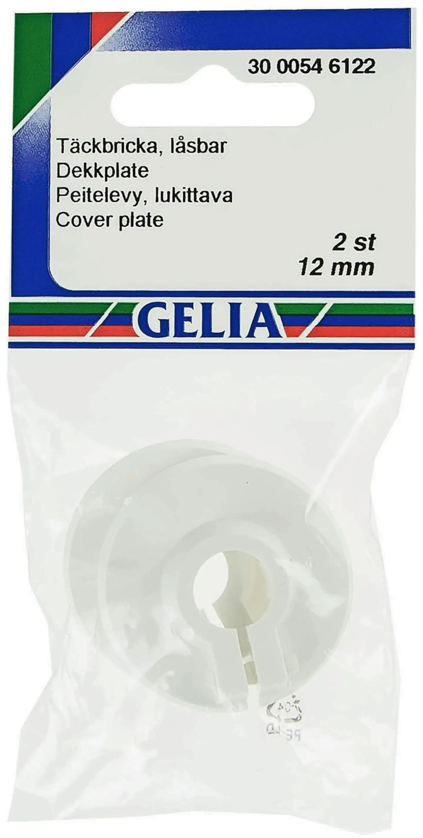 Gelia peitelaippa 12mm valkoinen 2kpl