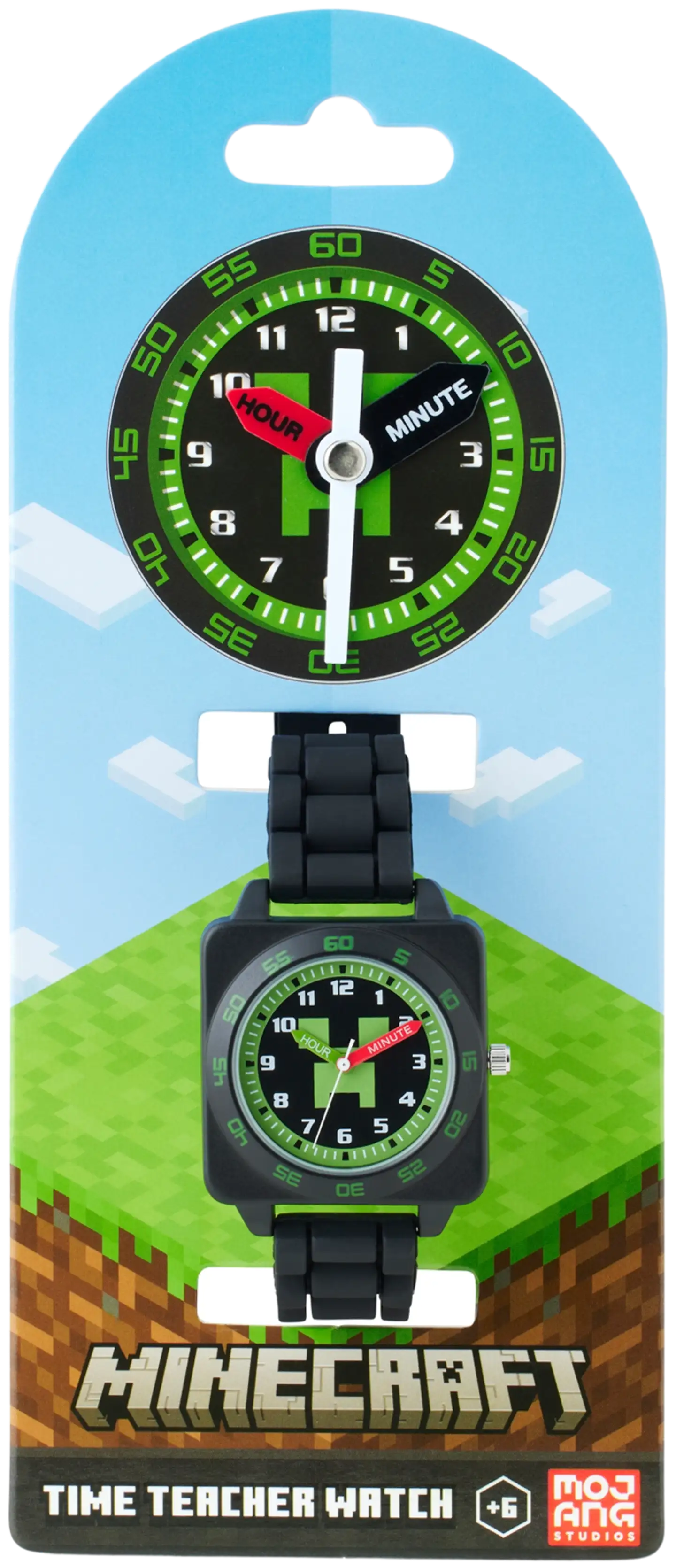 Accutime lasten opetus/ensikello  Minecraft musta - 3