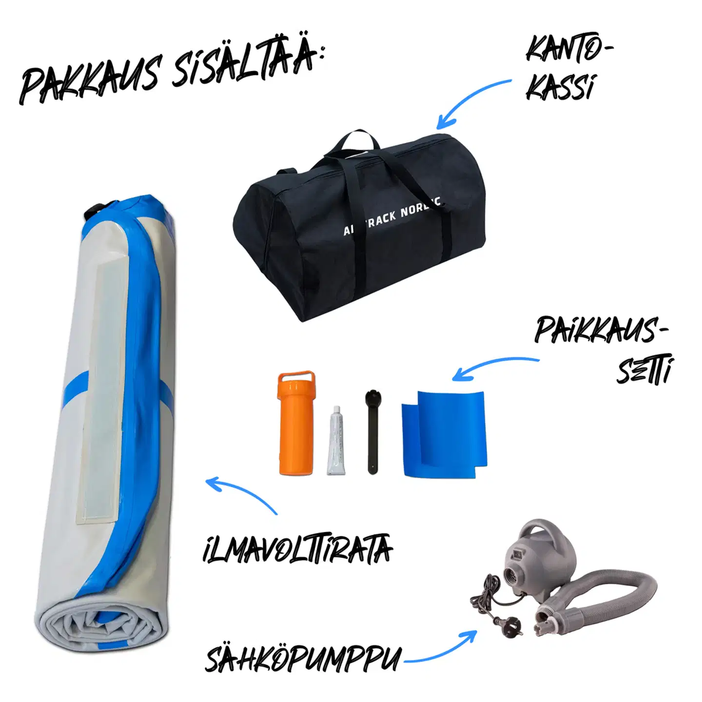 AirTrack Nordic Deluxe ilmavolttirata - 3 m - 7