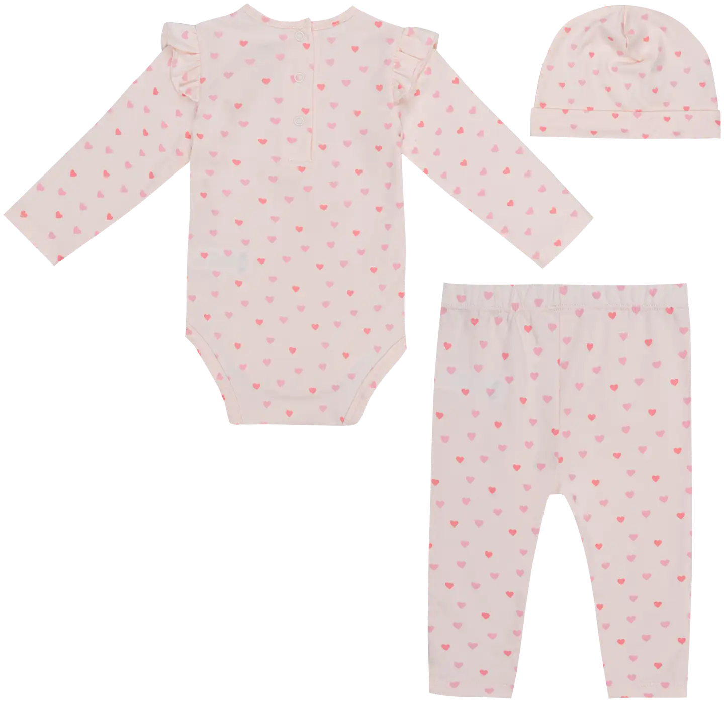 TEX BABY vauvojen 3-osainen setti Sydän I274184 - pink light - 2