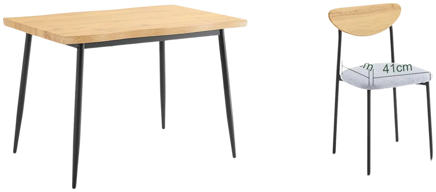 SoBuy ruokapöytäsetti vaalea tammi OGT52-N - 3