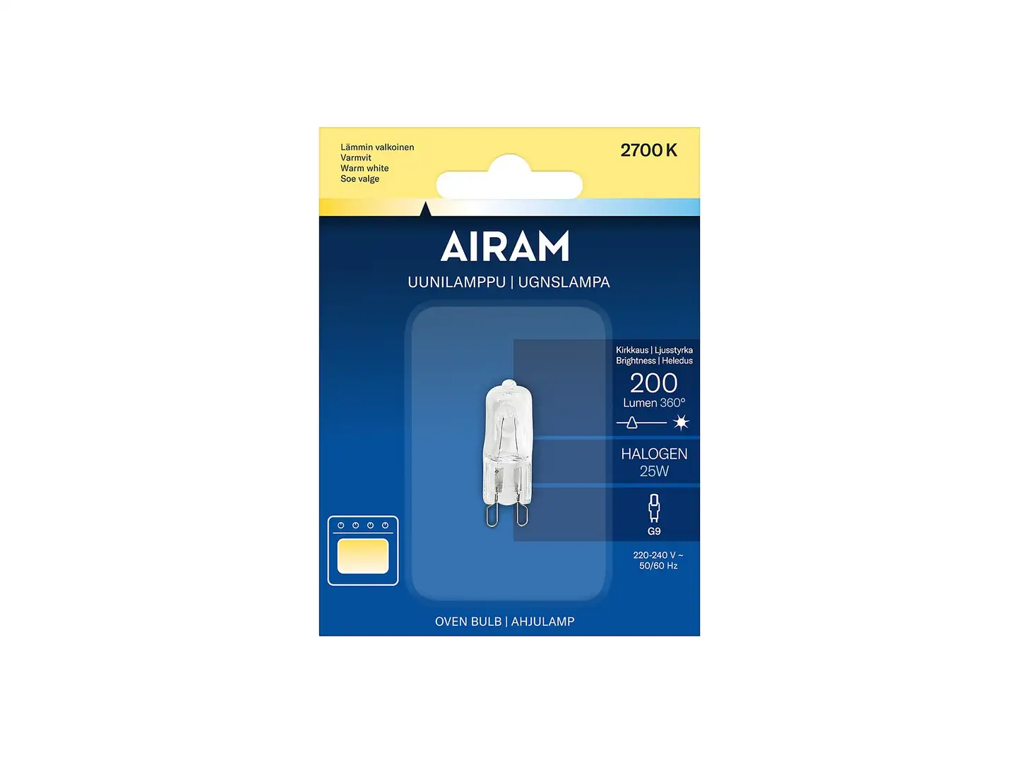 Airam HALO PO 25W 200lm G9 OVEN BULB - 2