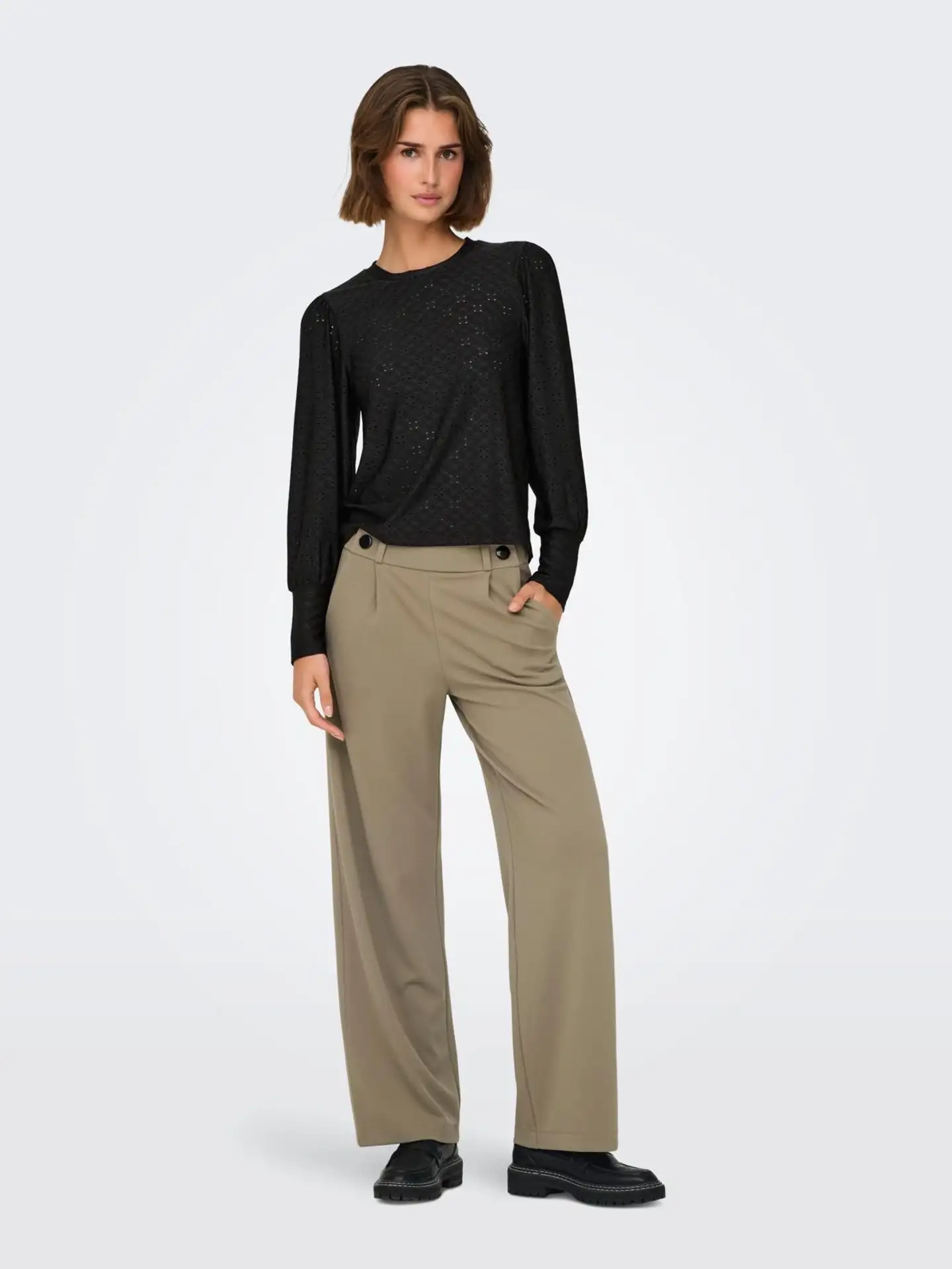 JDY naisten ajaton brodeerattu paita Jdycathinka - BLACK - 5