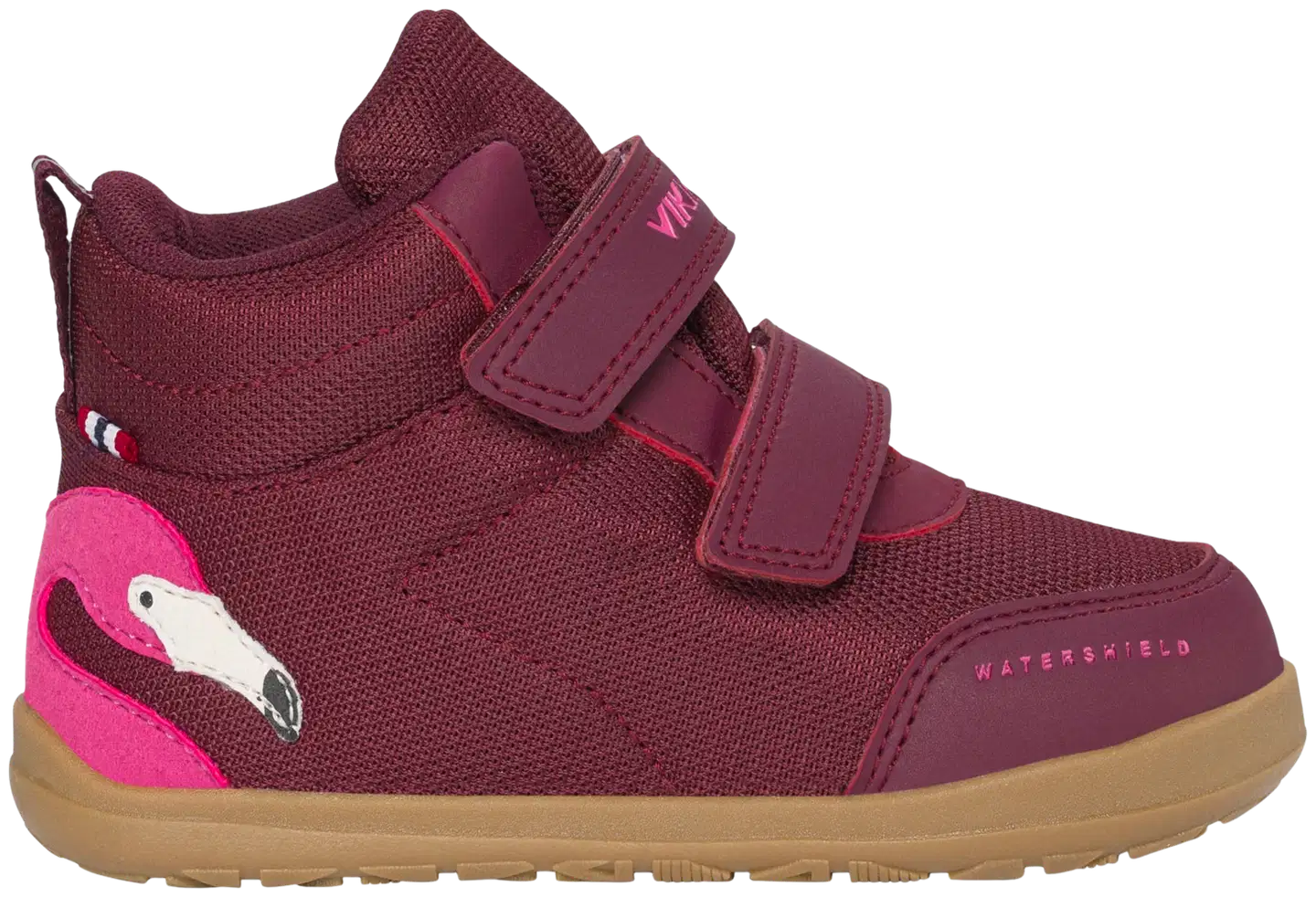 Viking lasten vedenpitävä paljasjalkakenkä Alv Barefoot Paw Mid WP - Burgundy - 1