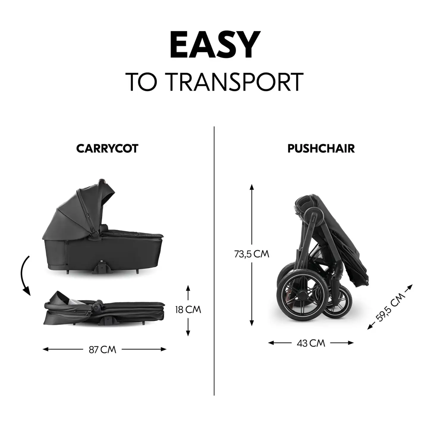 Hauck yhdistelmävaunut Comfort N Care Set 0-25 kg musta - 31