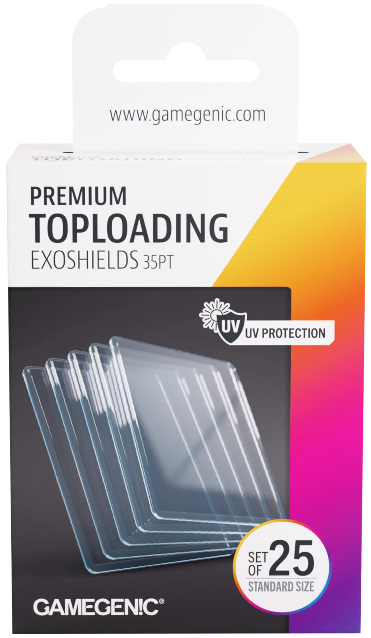 Gamegenic Premium Toploading Exoshields -korttisuojat, 25 kpl - 2