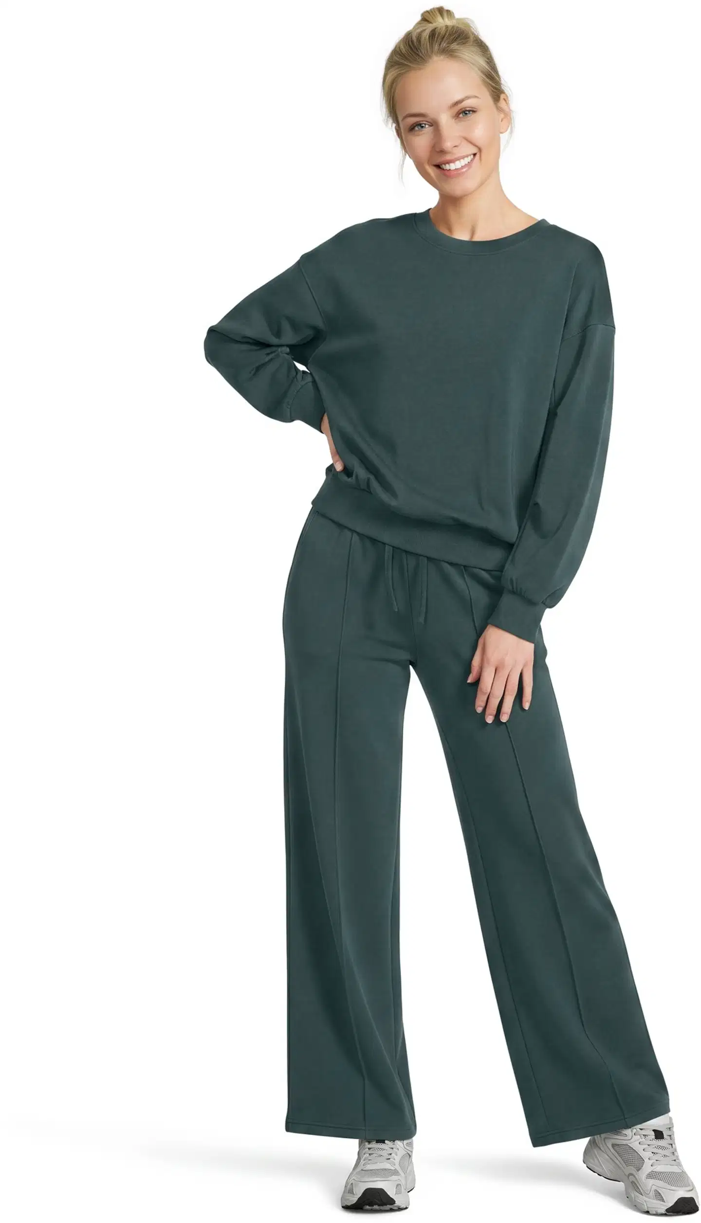 WKLY. naisten leveälahkeiset scuba-joggersit 222W300315 - Green Gables - 5